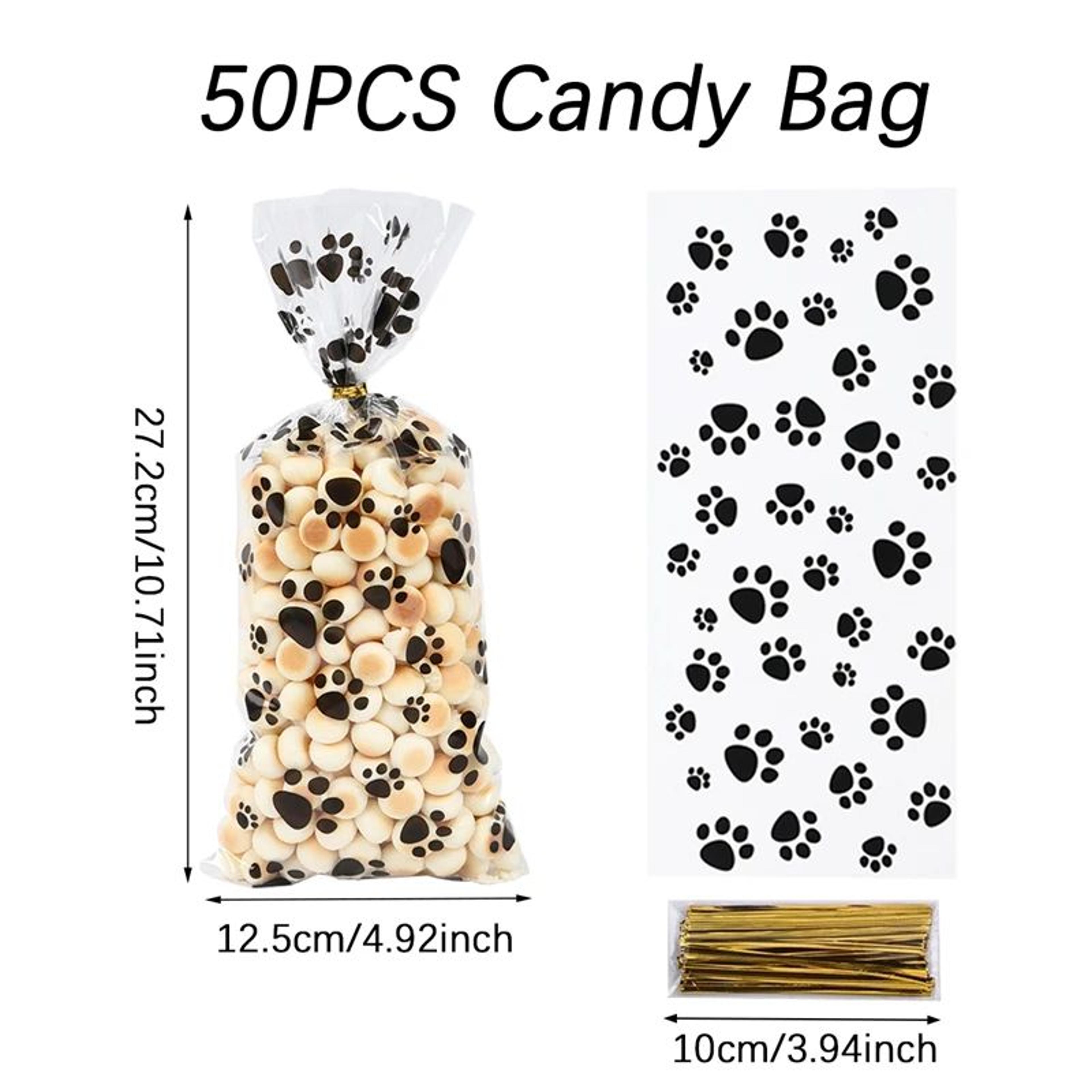 Pet Paw Print Candy Favor Bags For Dog Party Treats 7