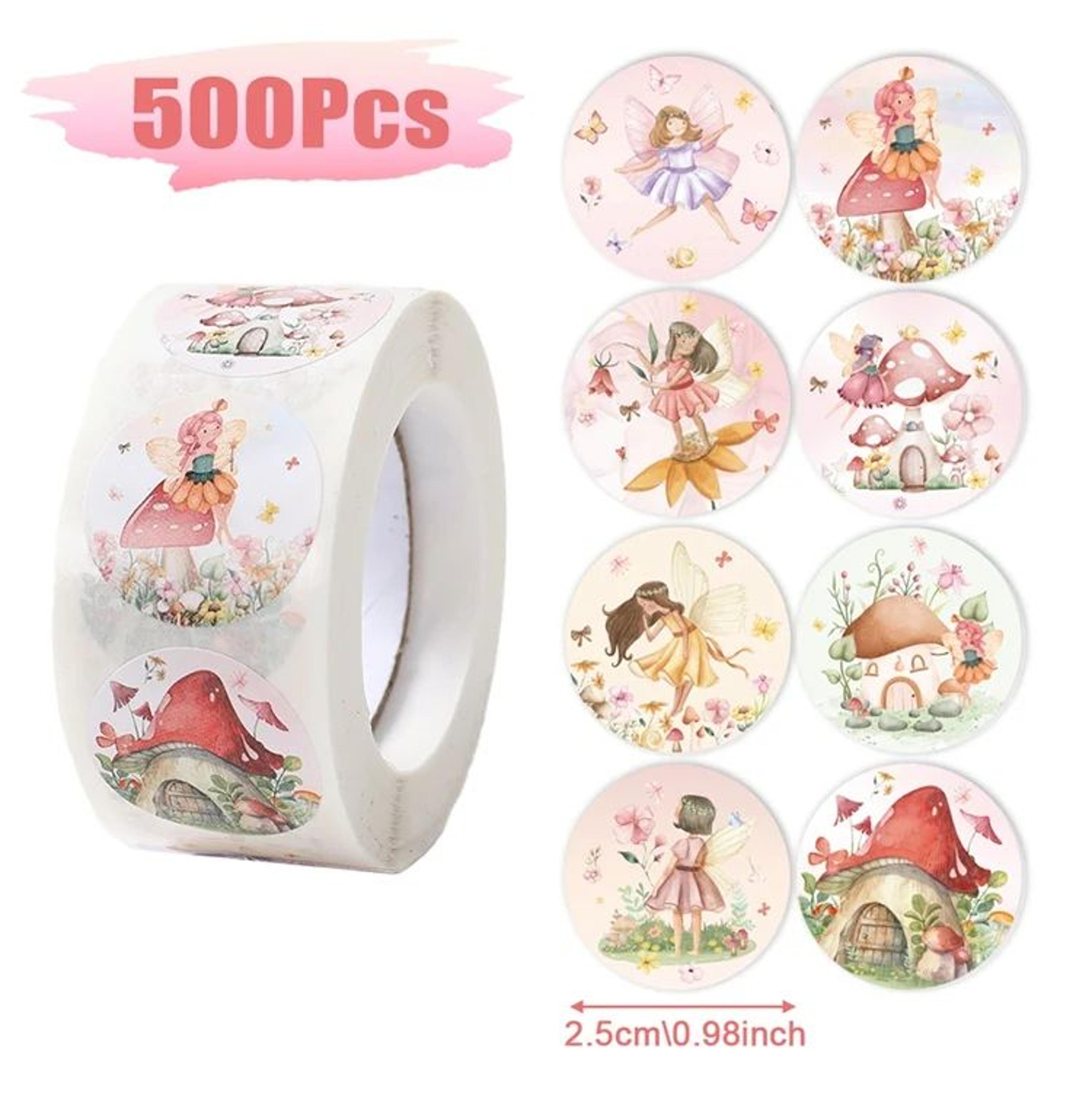 Fairy Theme Round Stickers Roll For Crafts And Party Favors 6