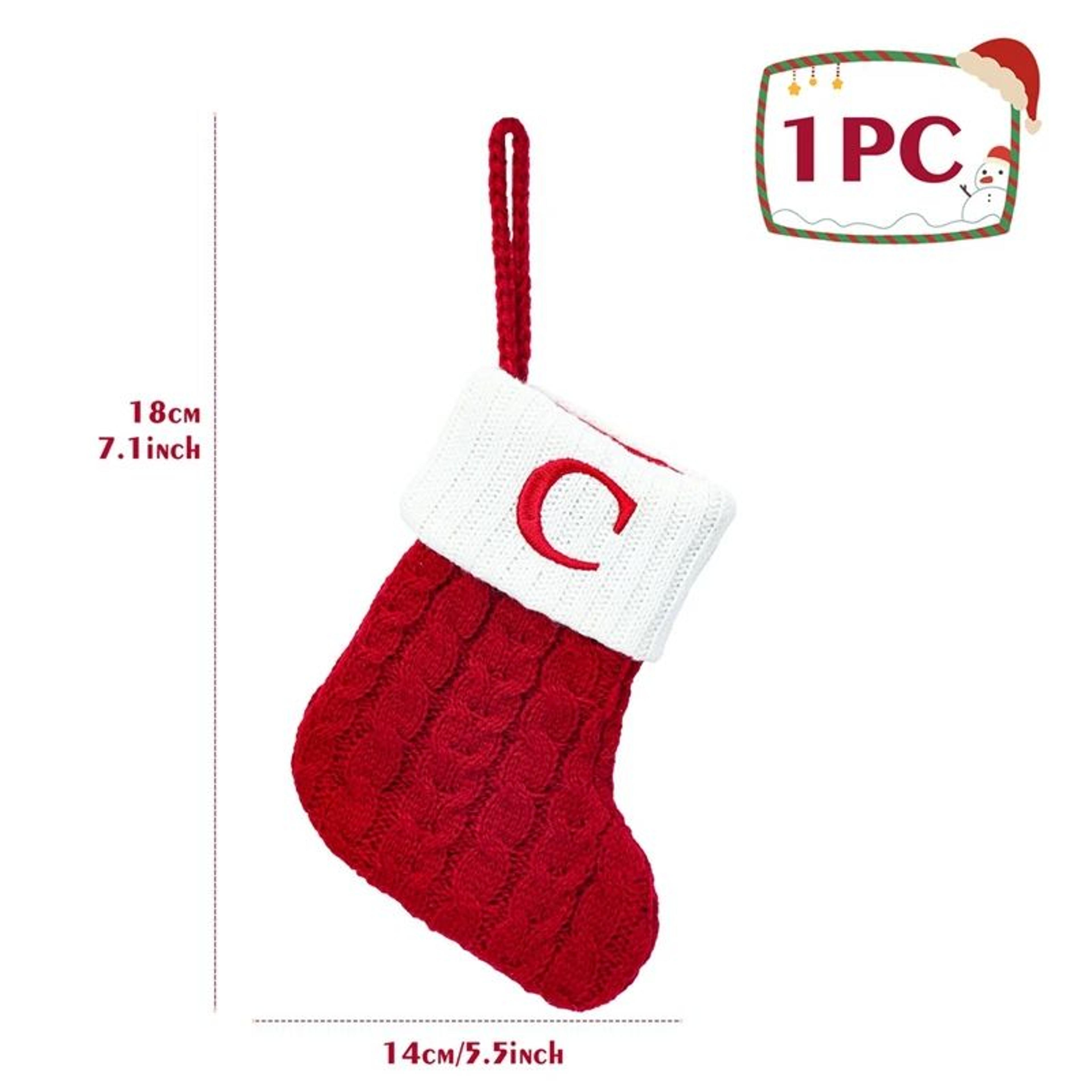 Personalized Christmas Knit Stocking With Snowflake Design 5