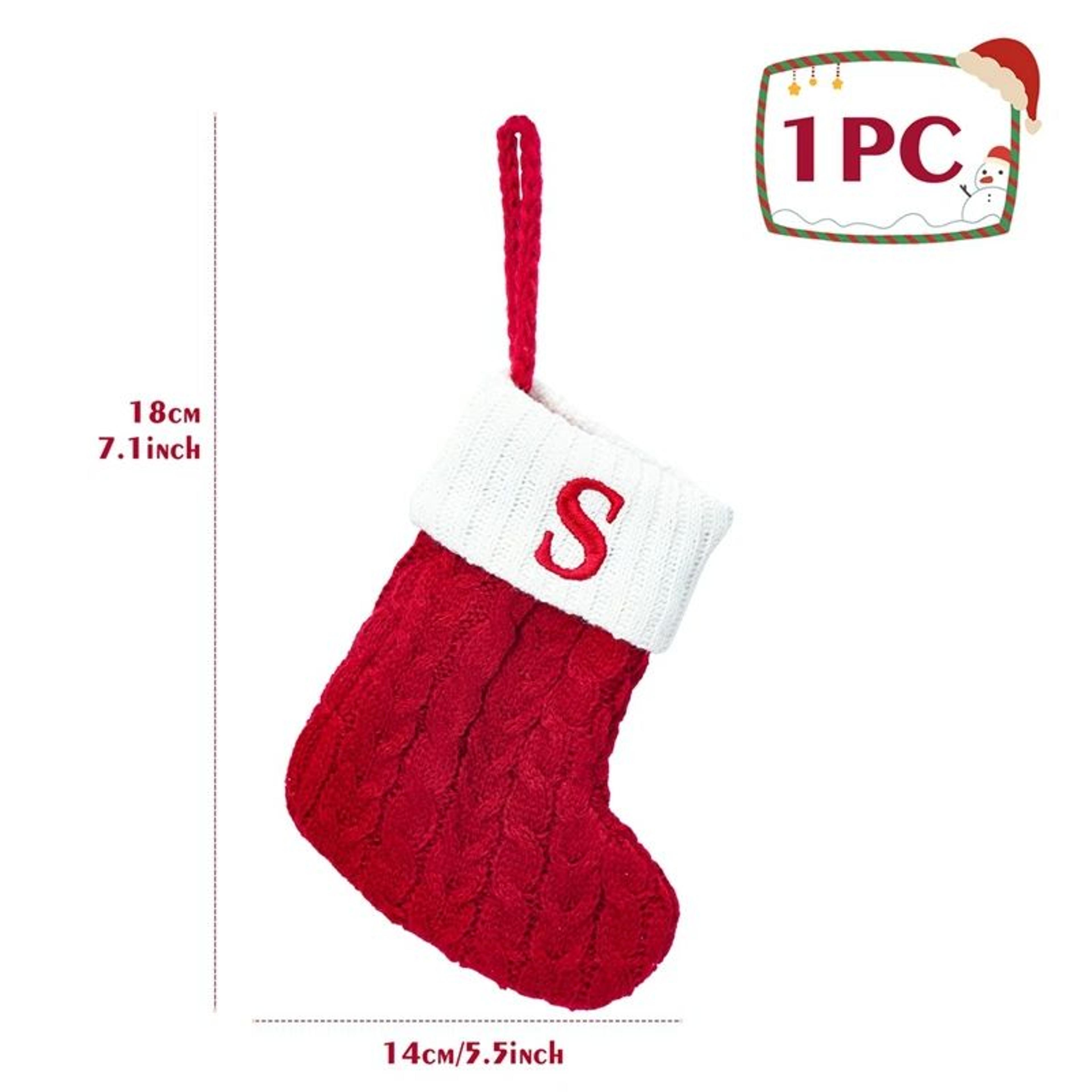 Personalized Christmas Knit Stocking With Snowflake Design 21