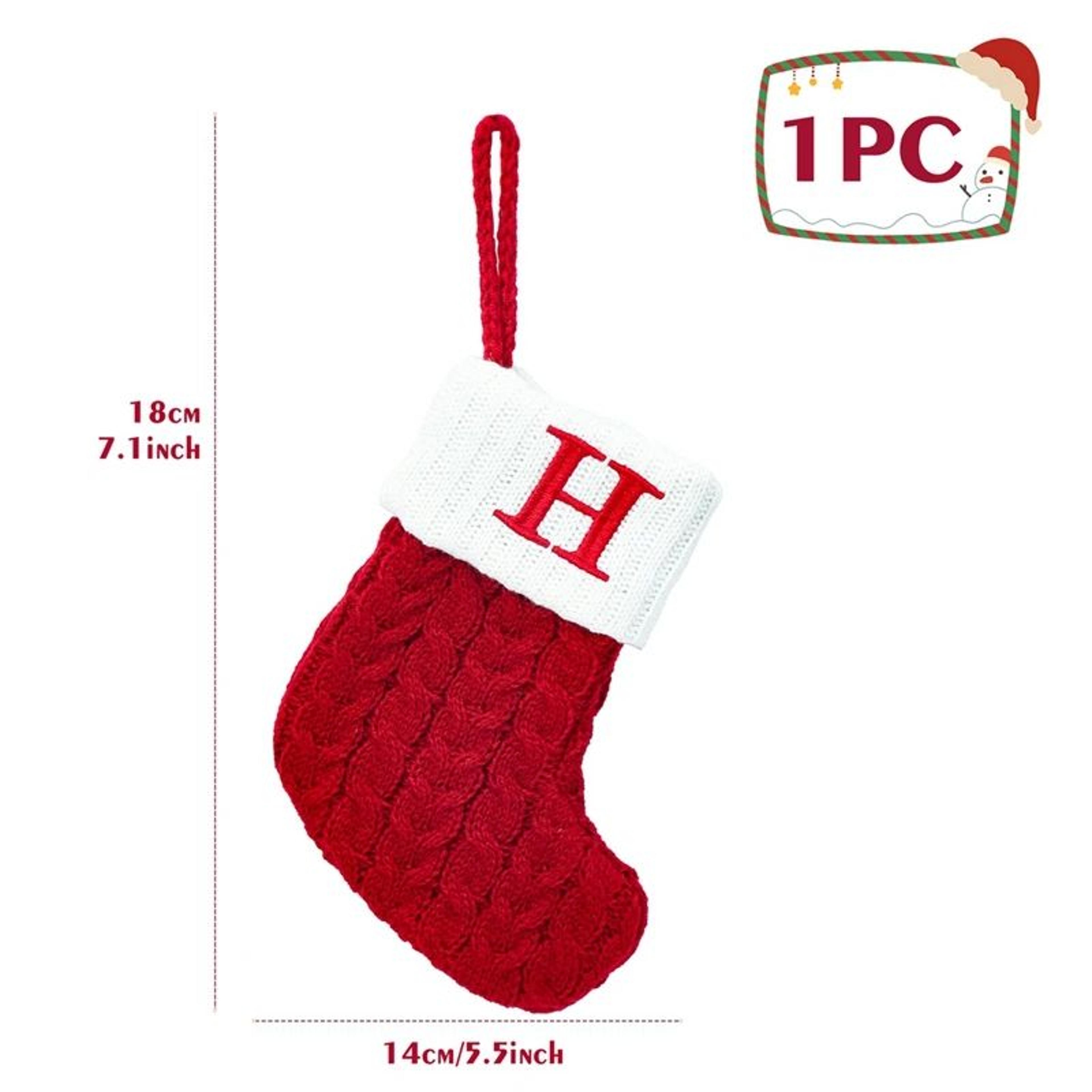 Personalized Christmas Knit Stocking With Snowflake Design 10