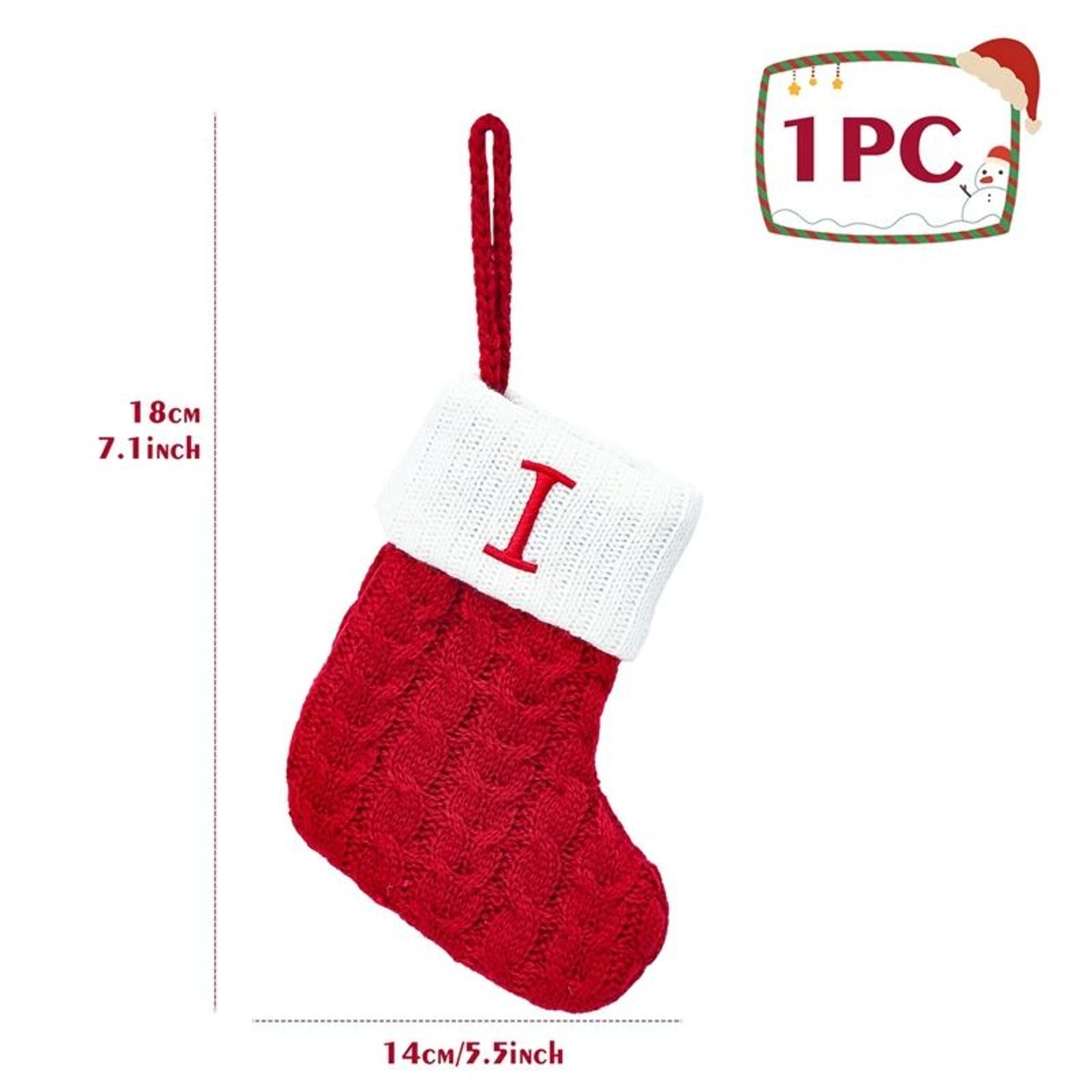 Personalized Christmas Knit Stocking With Snowflake Design 11