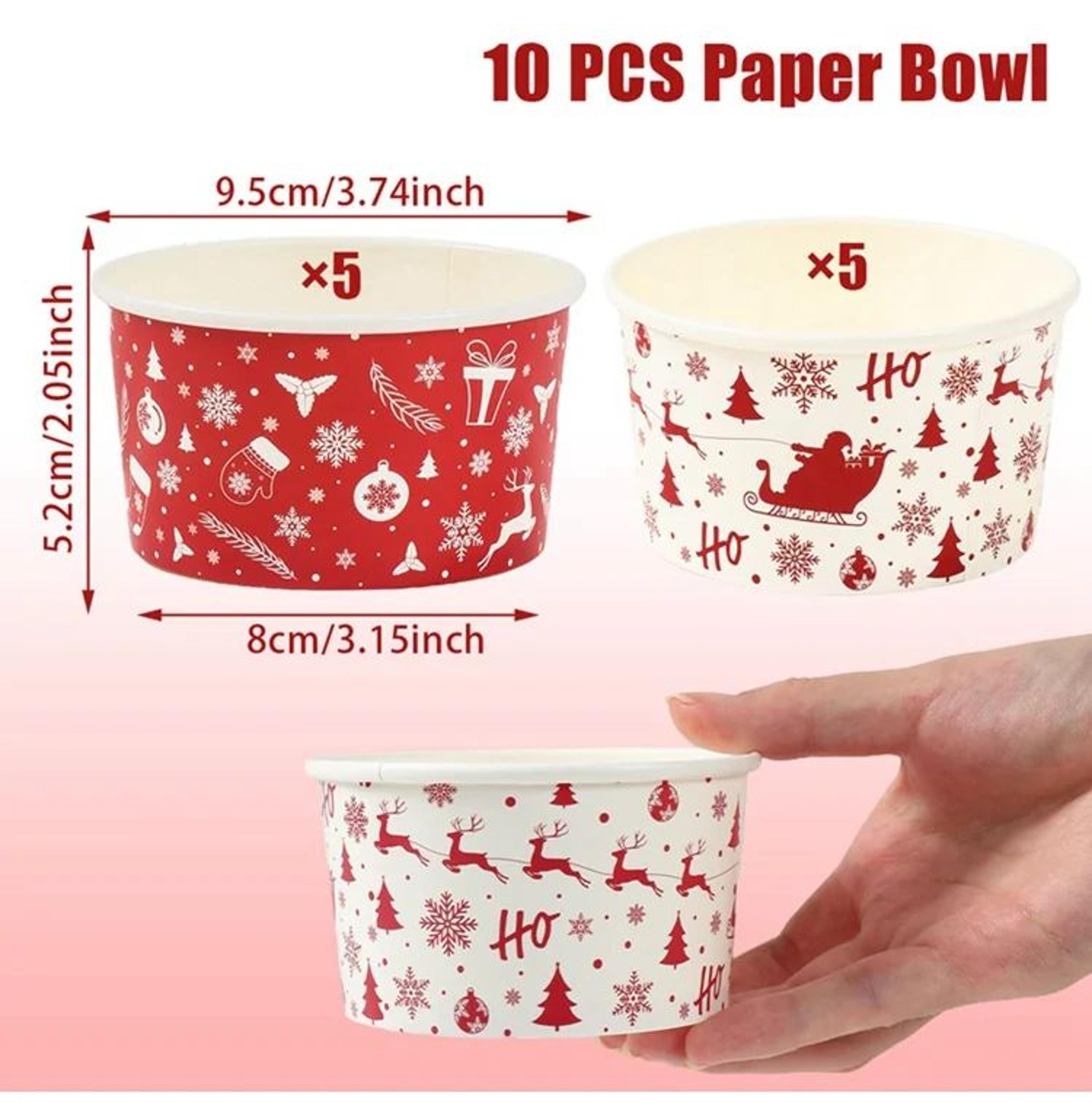 Christmas Disposable Paper Bowls For Holiday Parties 9