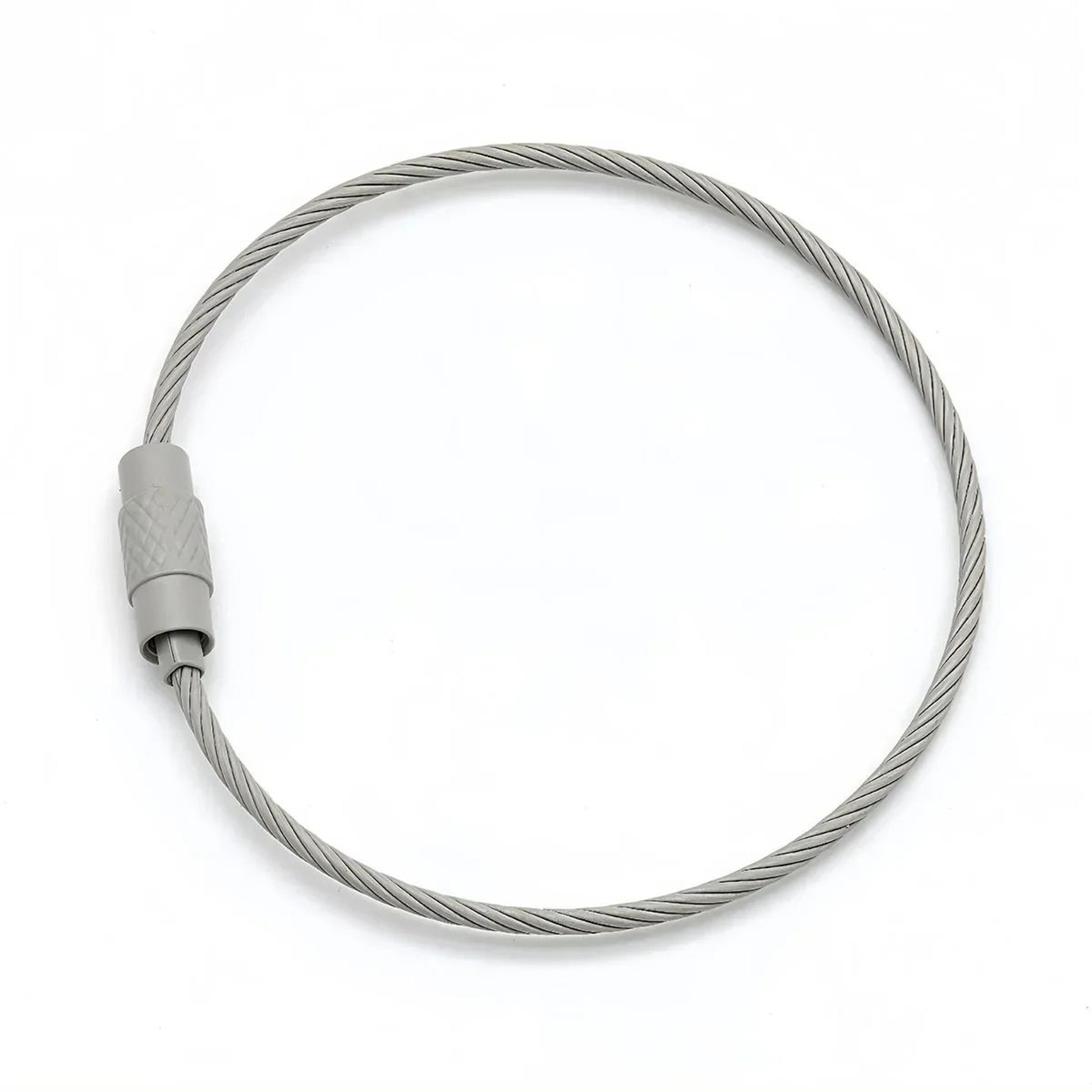 Stainless Steel Wire Cable Keychain Rings With Screw Lock 17