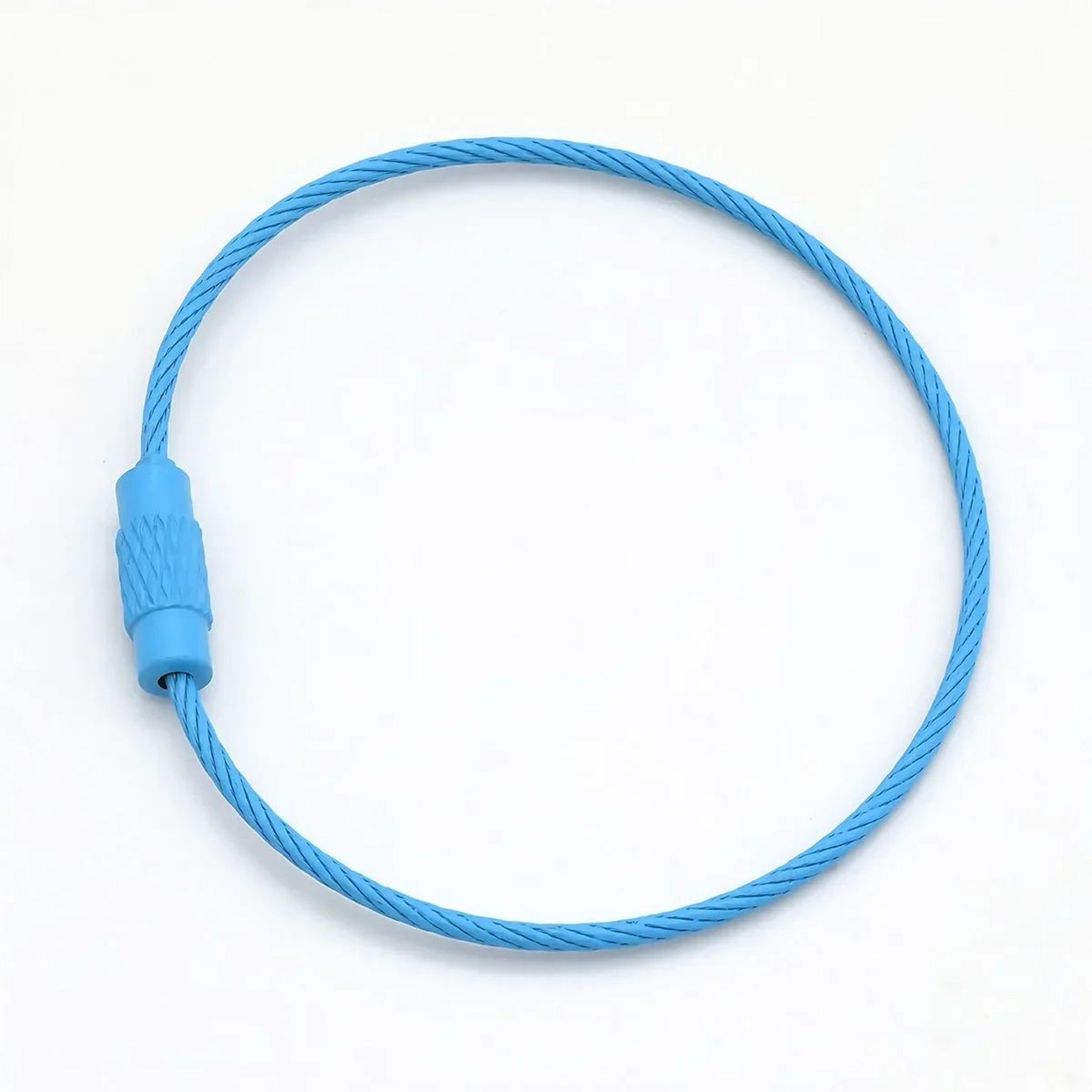 Stainless Steel Wire Cable Keychain Rings With Screw Lock 14