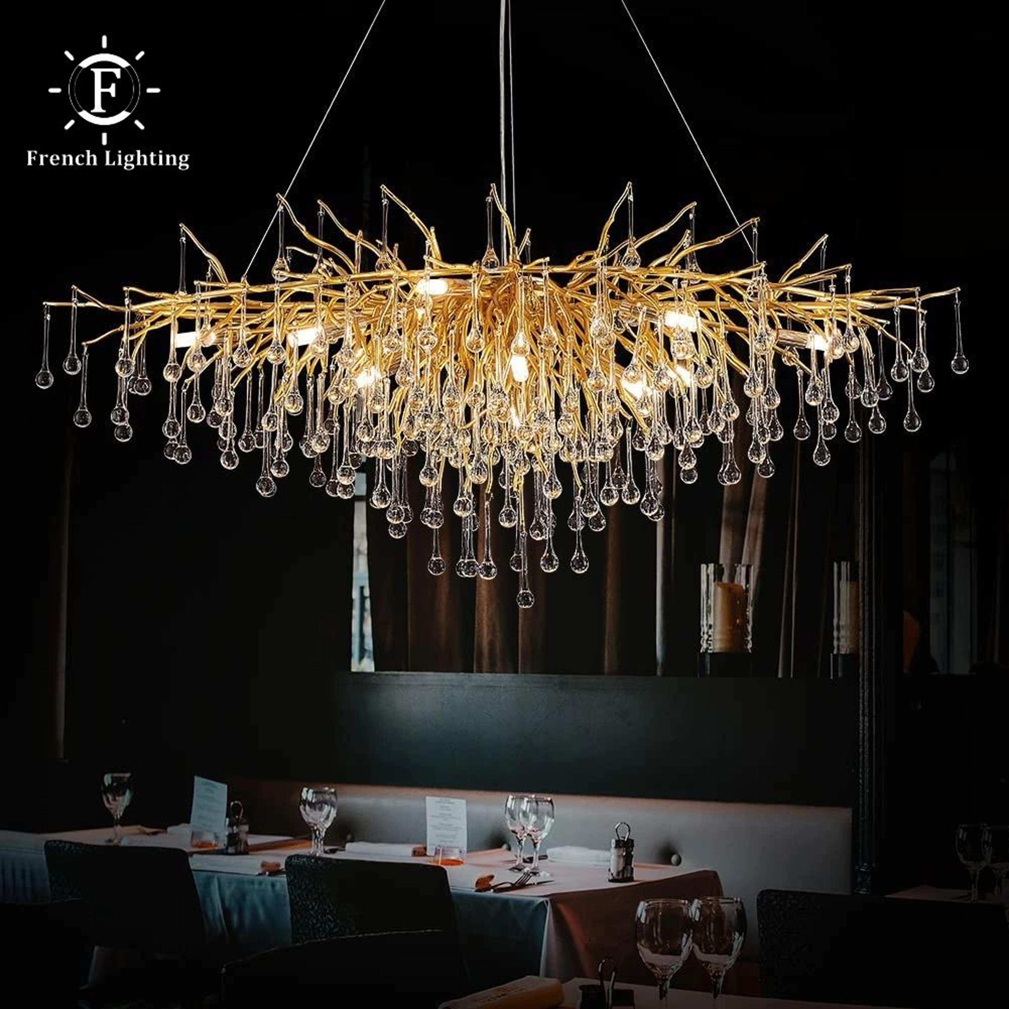 nordic luxury gold k9 crystal led chandelier