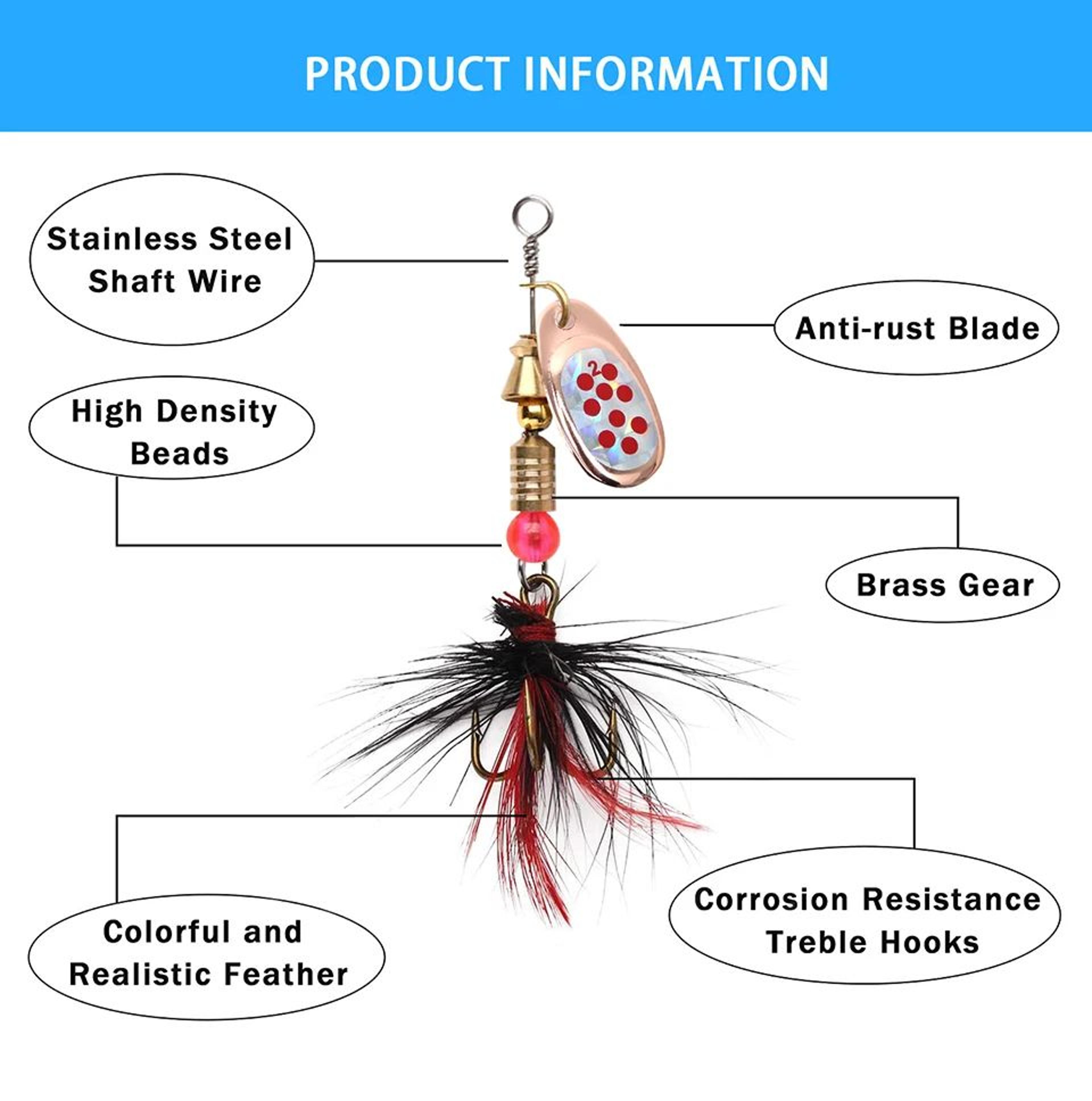 10 Piece Metal Spoon Spinner Fishing Lure Set 5