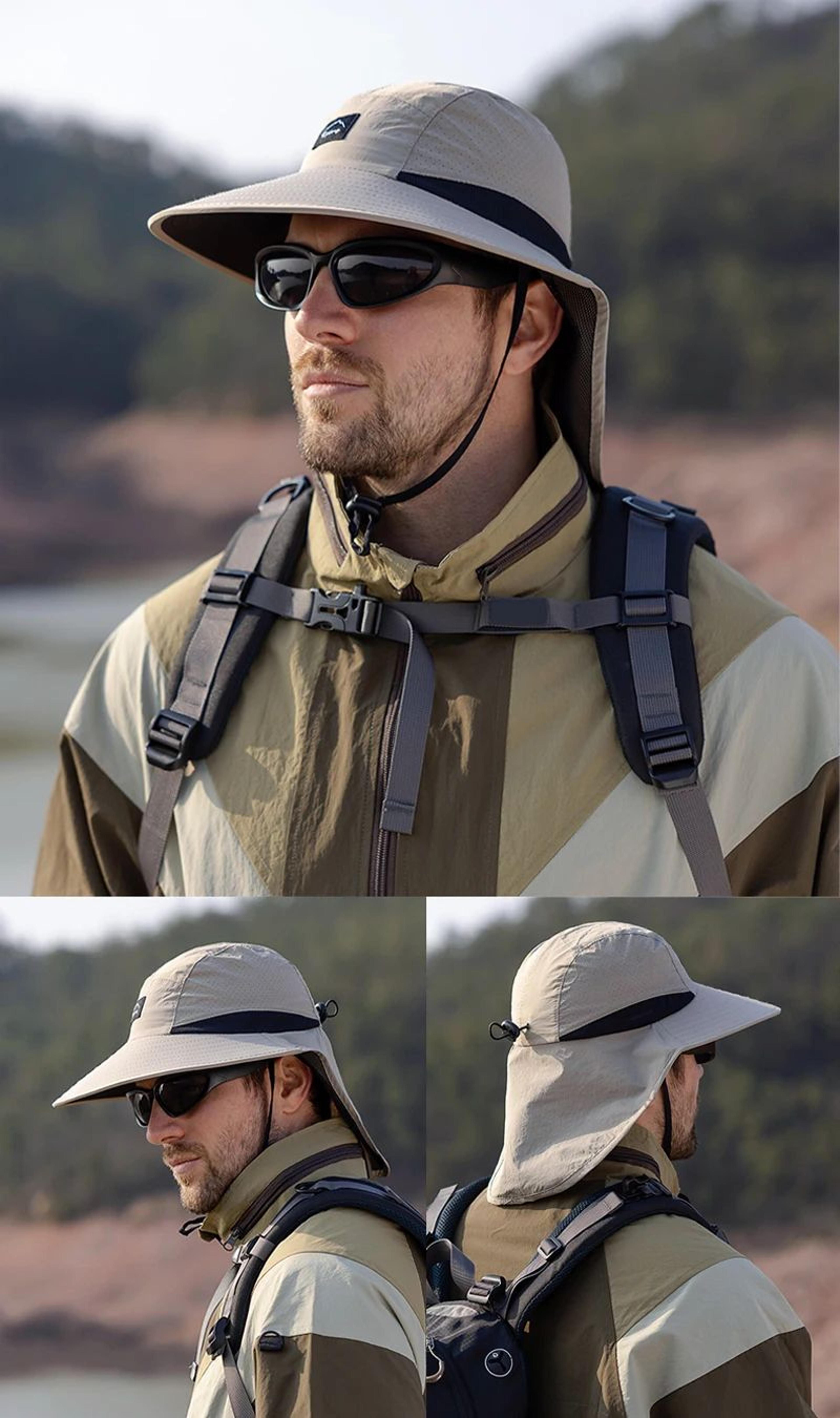 Wide Brim Quick Dry Sun Hat With Neck Flap For Men And Women 16