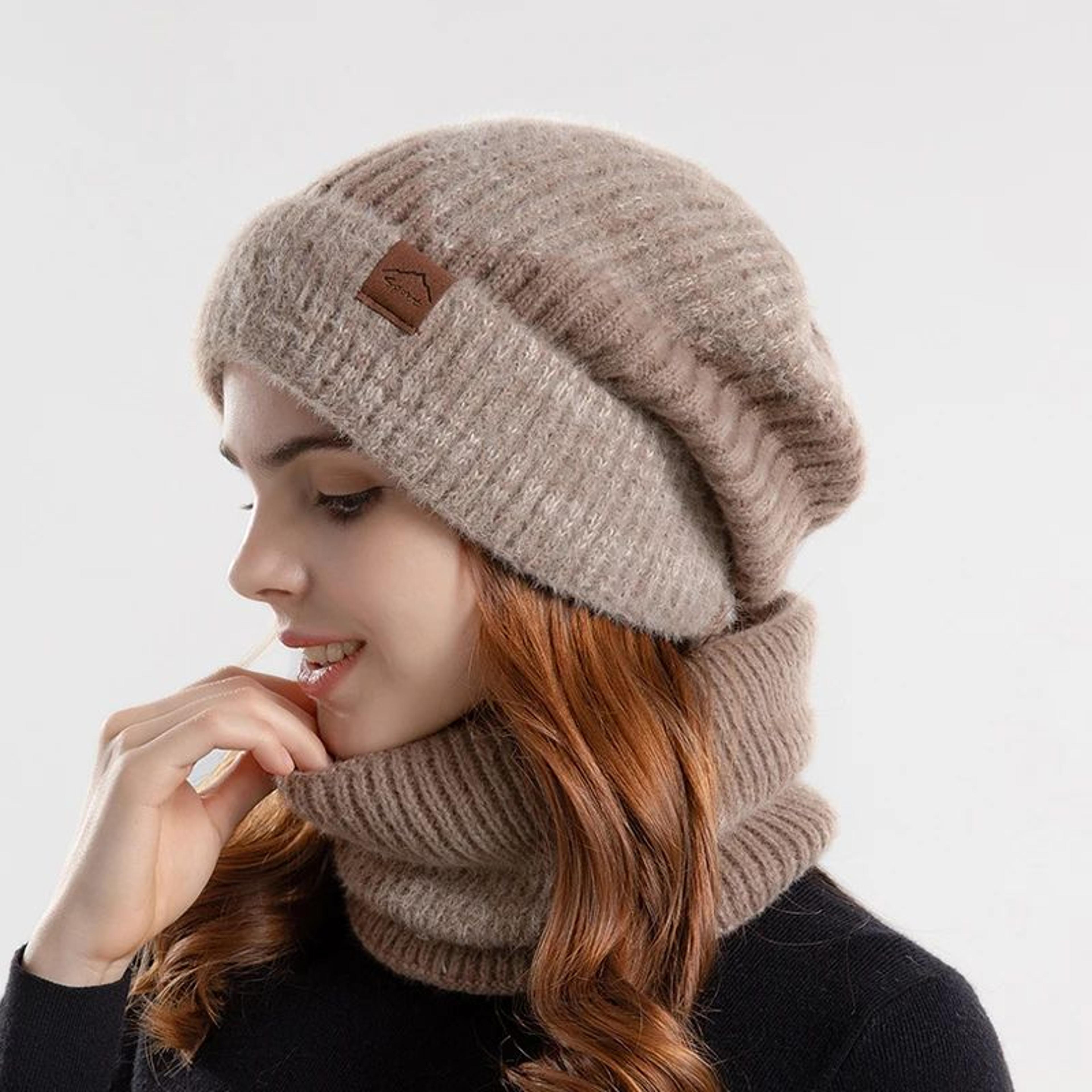 Winter Knitted Beanie And Scarf Set 14