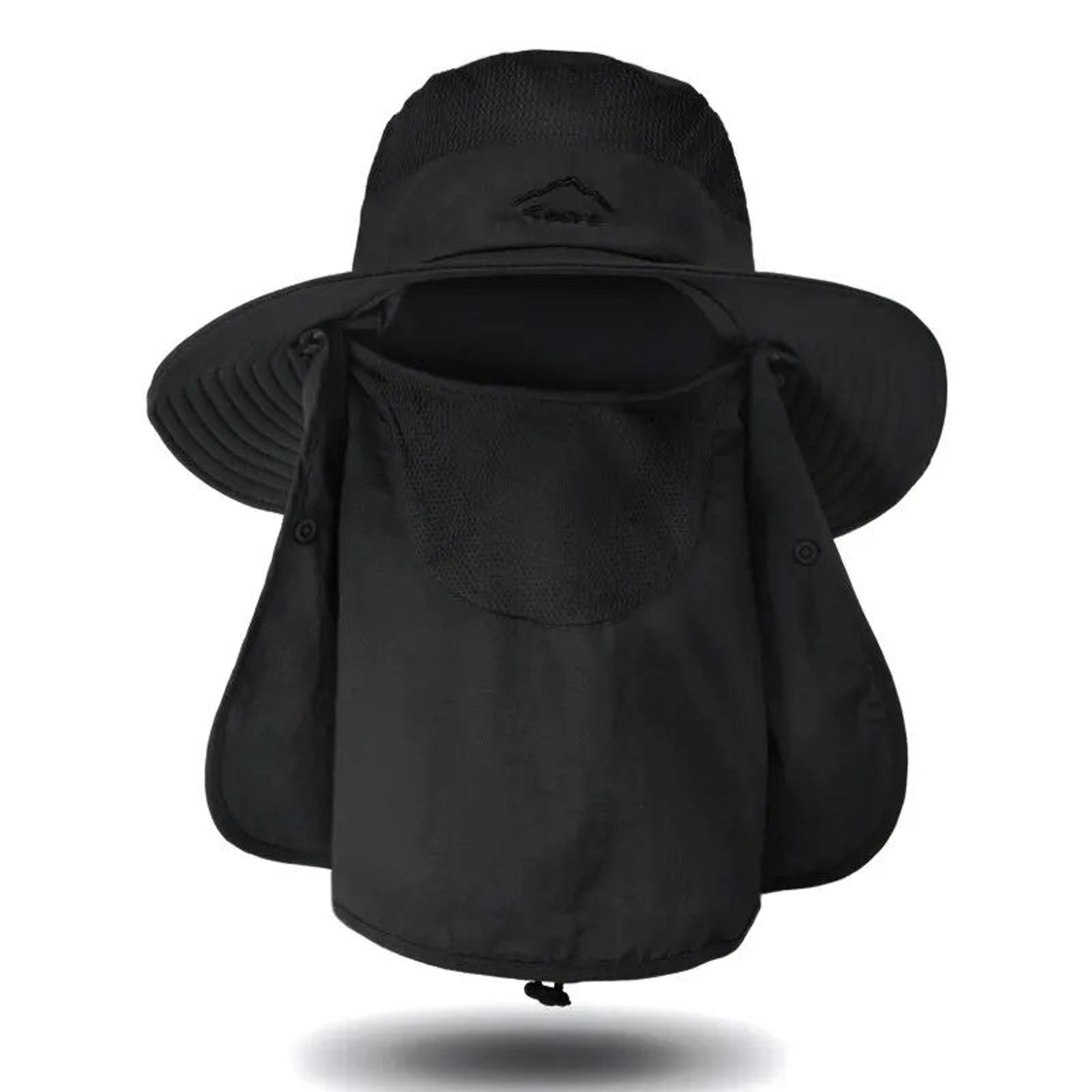 Quick Dry Wide Brim Sun Hat With Face Cover 2