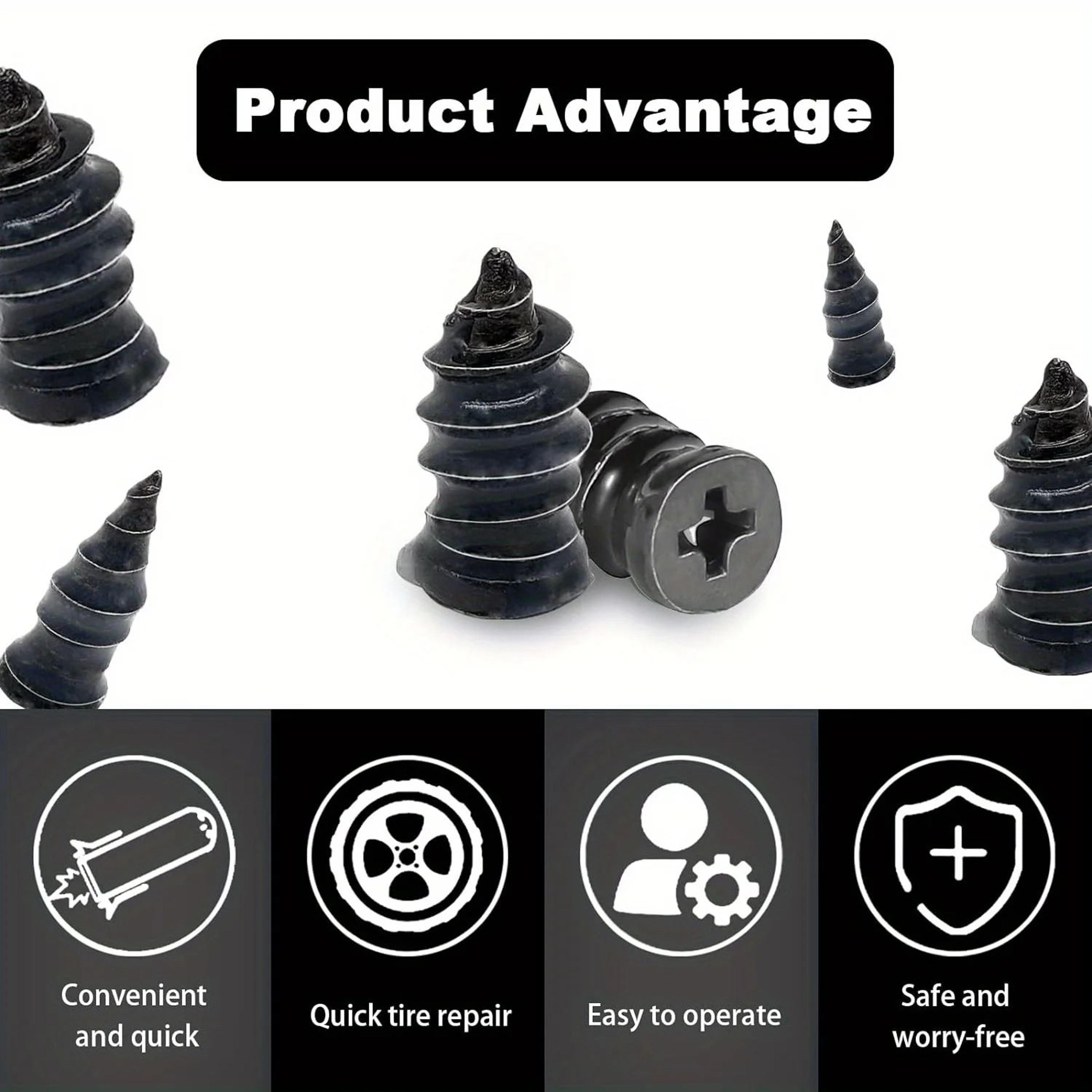 60 Piece QuickFix Tire Repair Rubber Screw Plug Kit 5