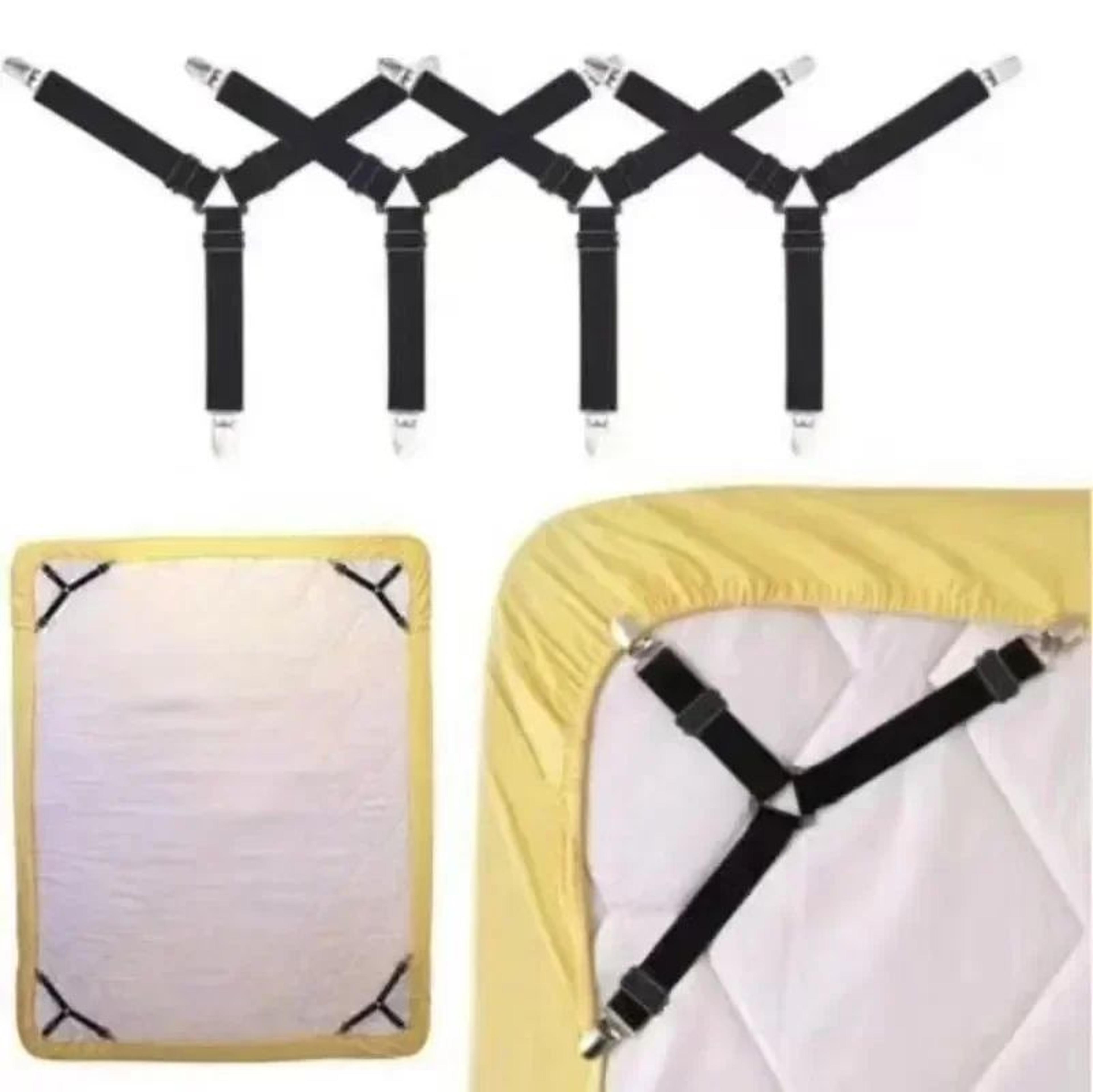 Adjustable Bed Sheet Fastener Clips Anti Slip Strap Set 3