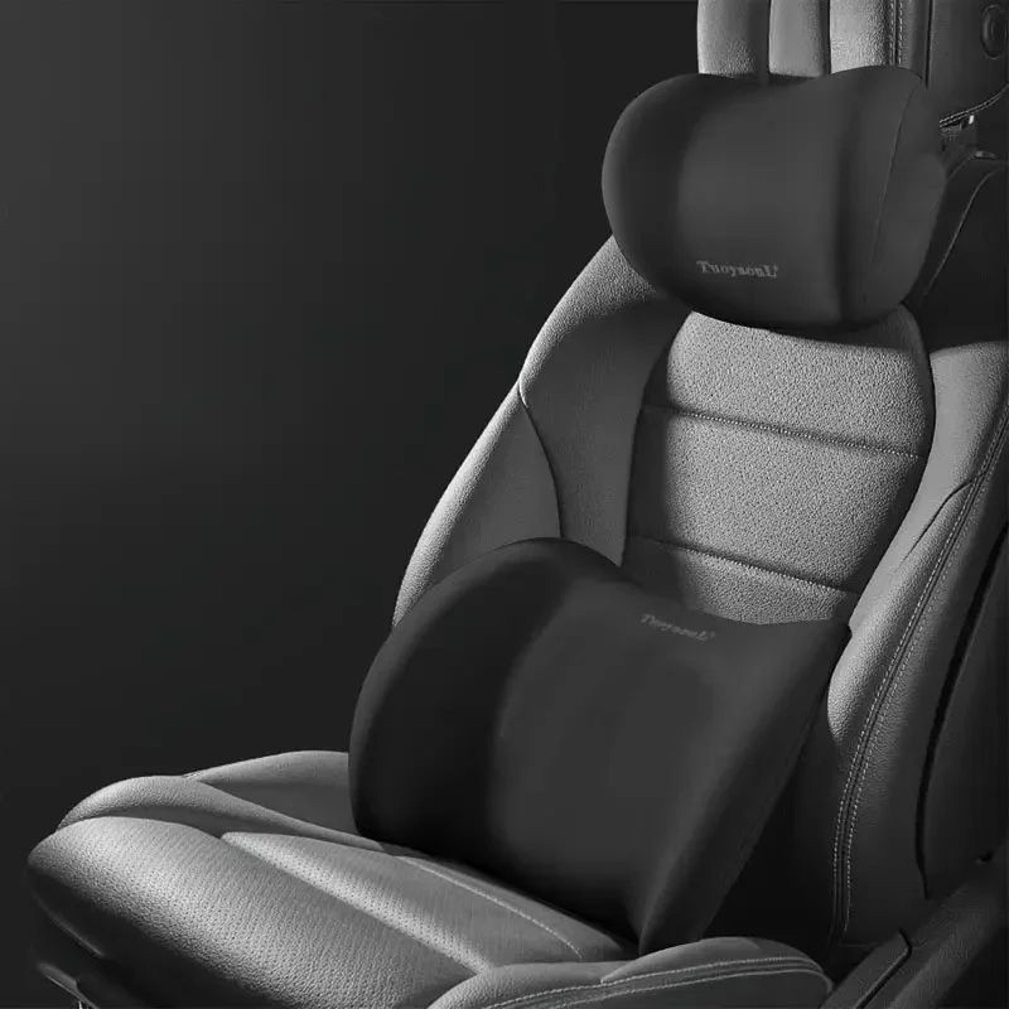 Memory Foam Car Headrest And Lumbar Support Cushion Set 1