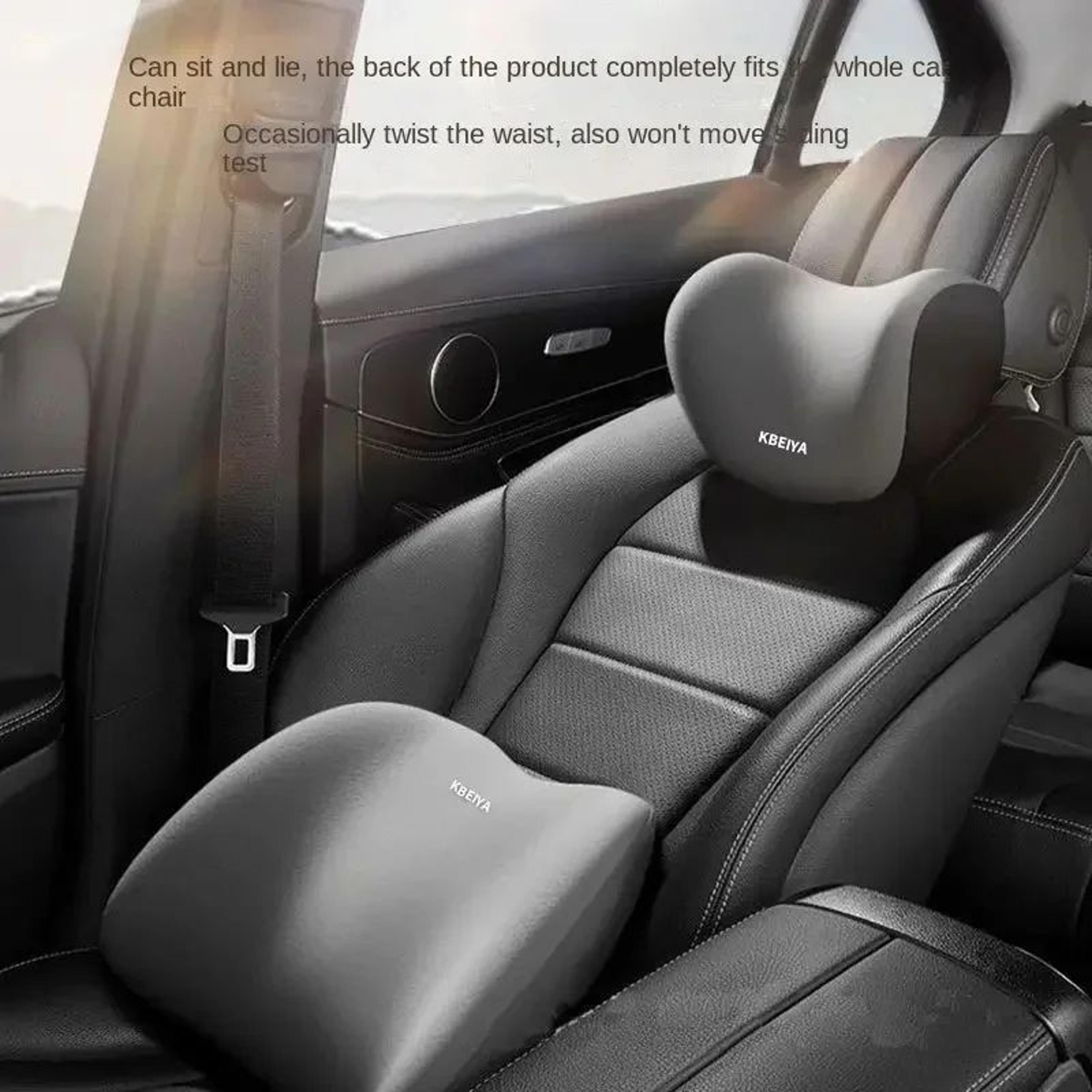 Memory Foam Car Headrest And Lumbar Support Cushion Set 4