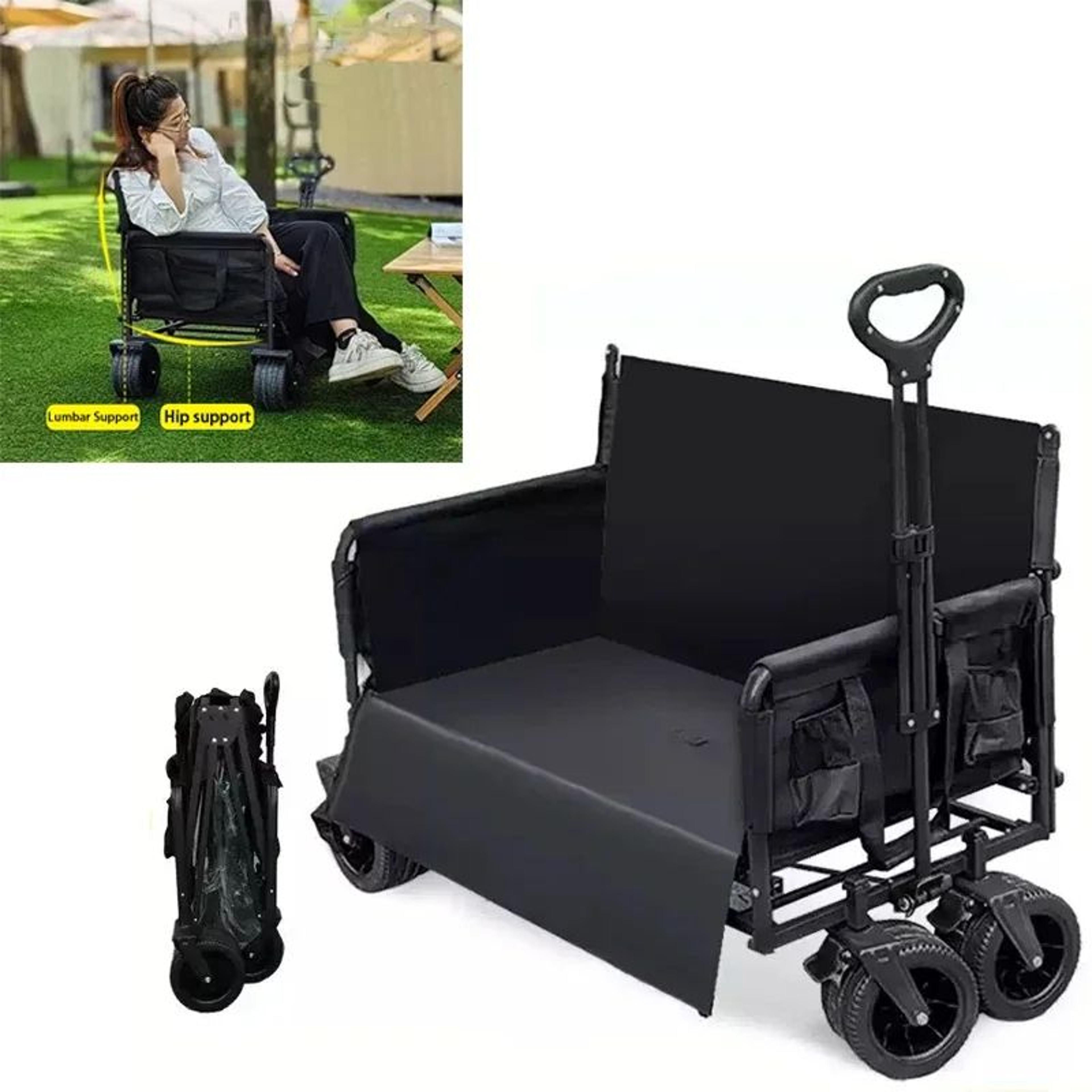 All Terrain Folding Camping Wagon With Convertible Sofa 0