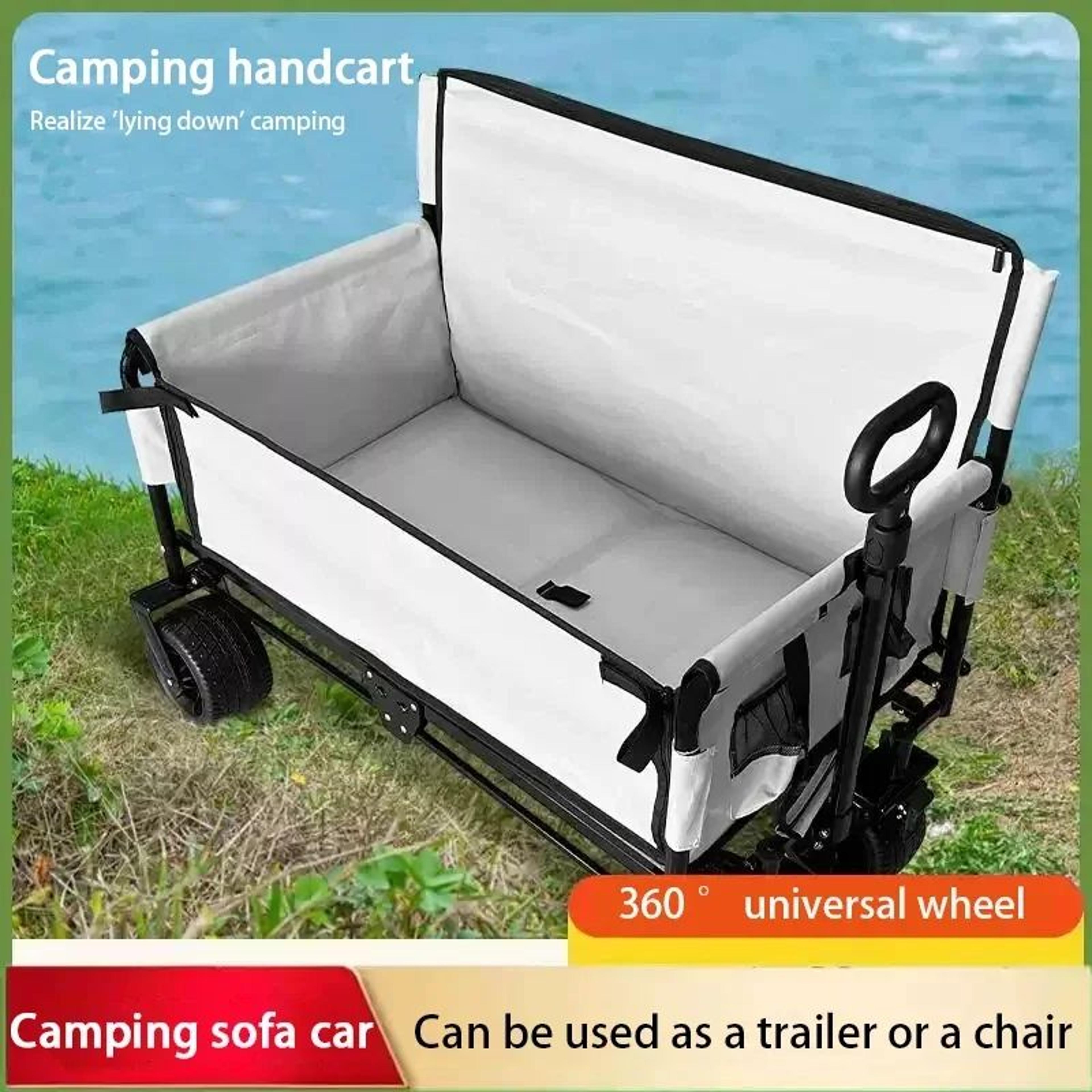 All Terrain Folding Camping Wagon With Convertible Sofa 1
