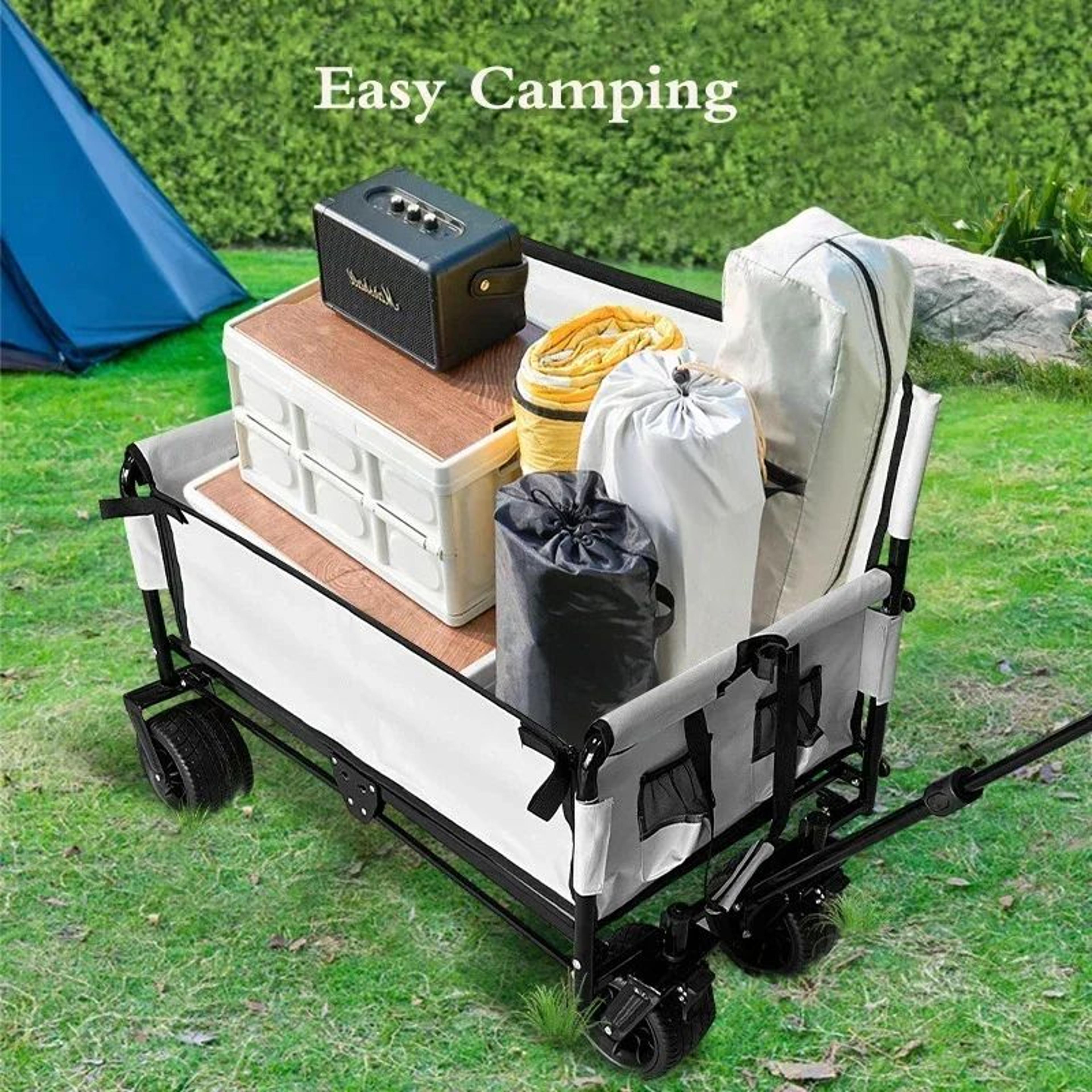 All Terrain Folding Camping Wagon With Convertible Sofa 3