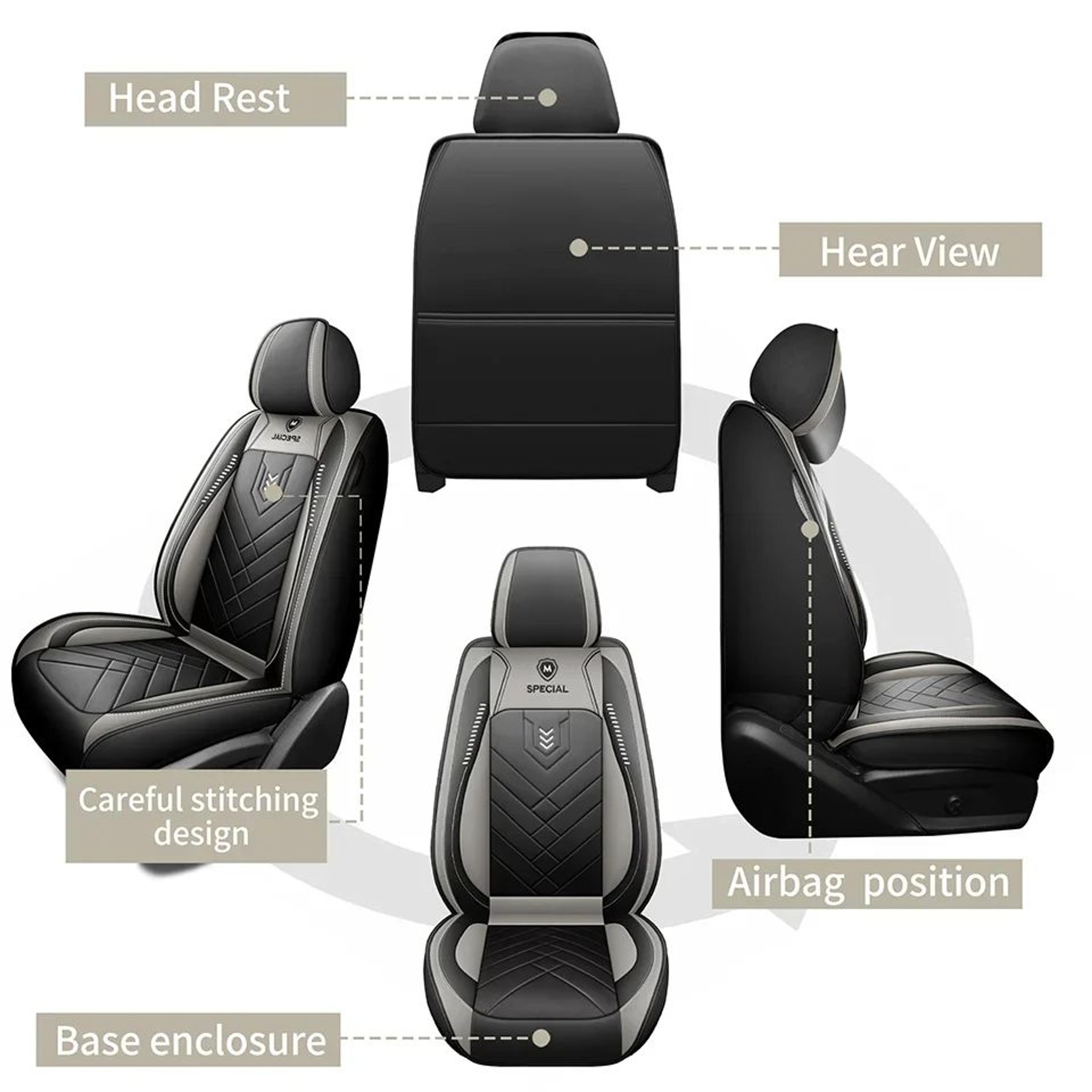 Universal Full Coverage Leather Car Seat Cover 8