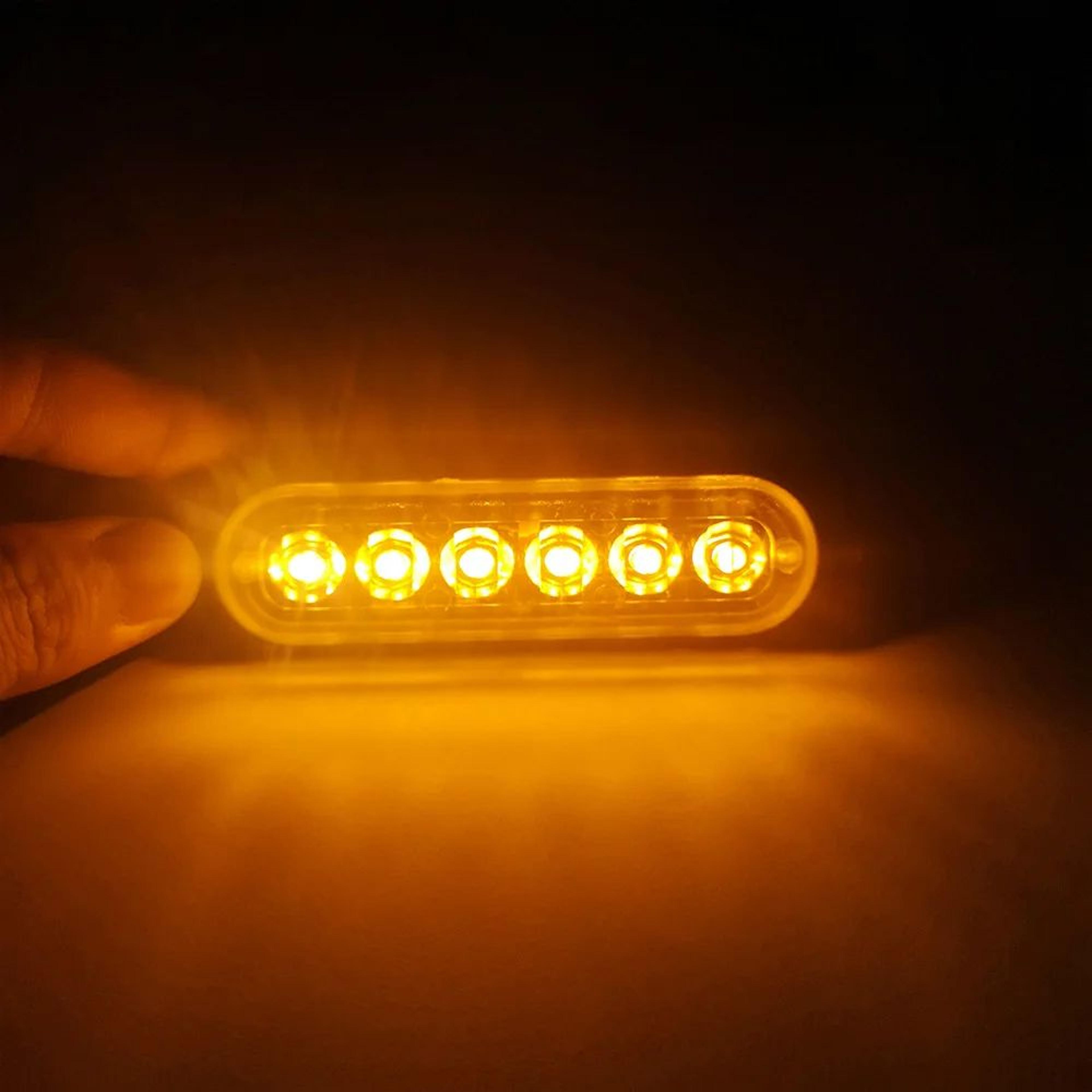 6 LED Truck Grille Side Marker Emergency Strobe Light 7