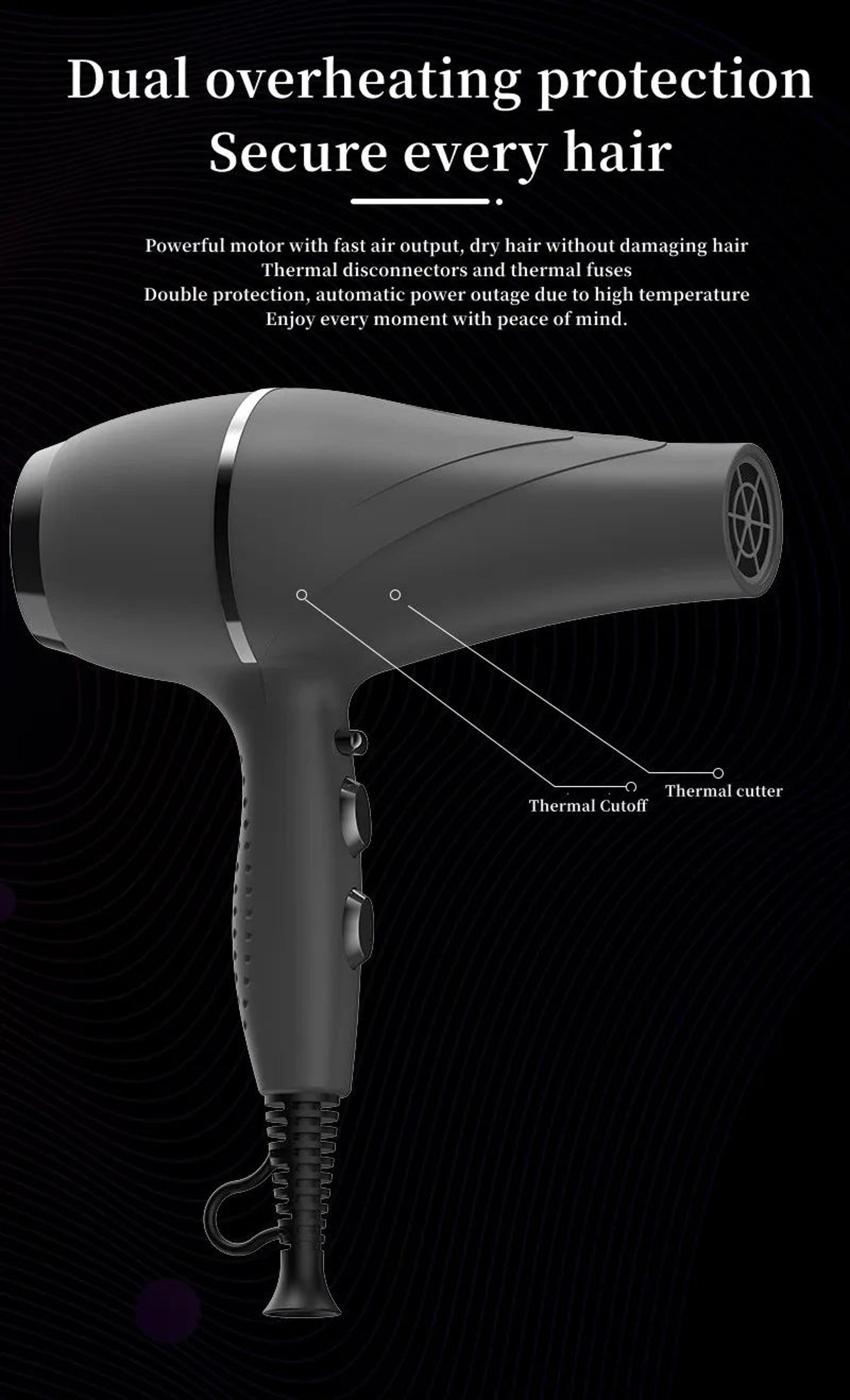 2400W High Speed Professional Hair Dryer With Fast Dry Technology 8