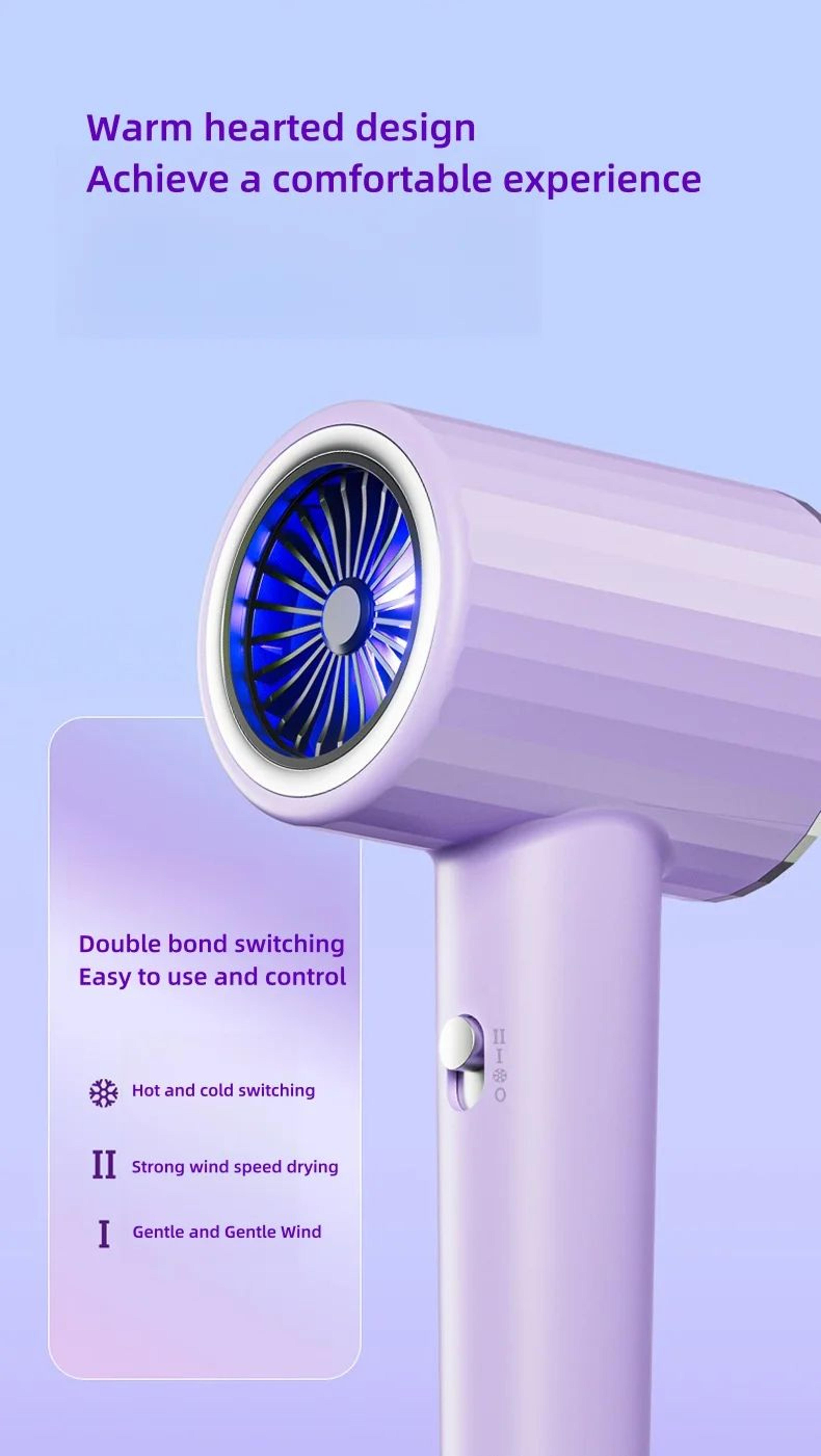 High Speed Turbine Ionic Hair Dryer With Low Noise Operation 9