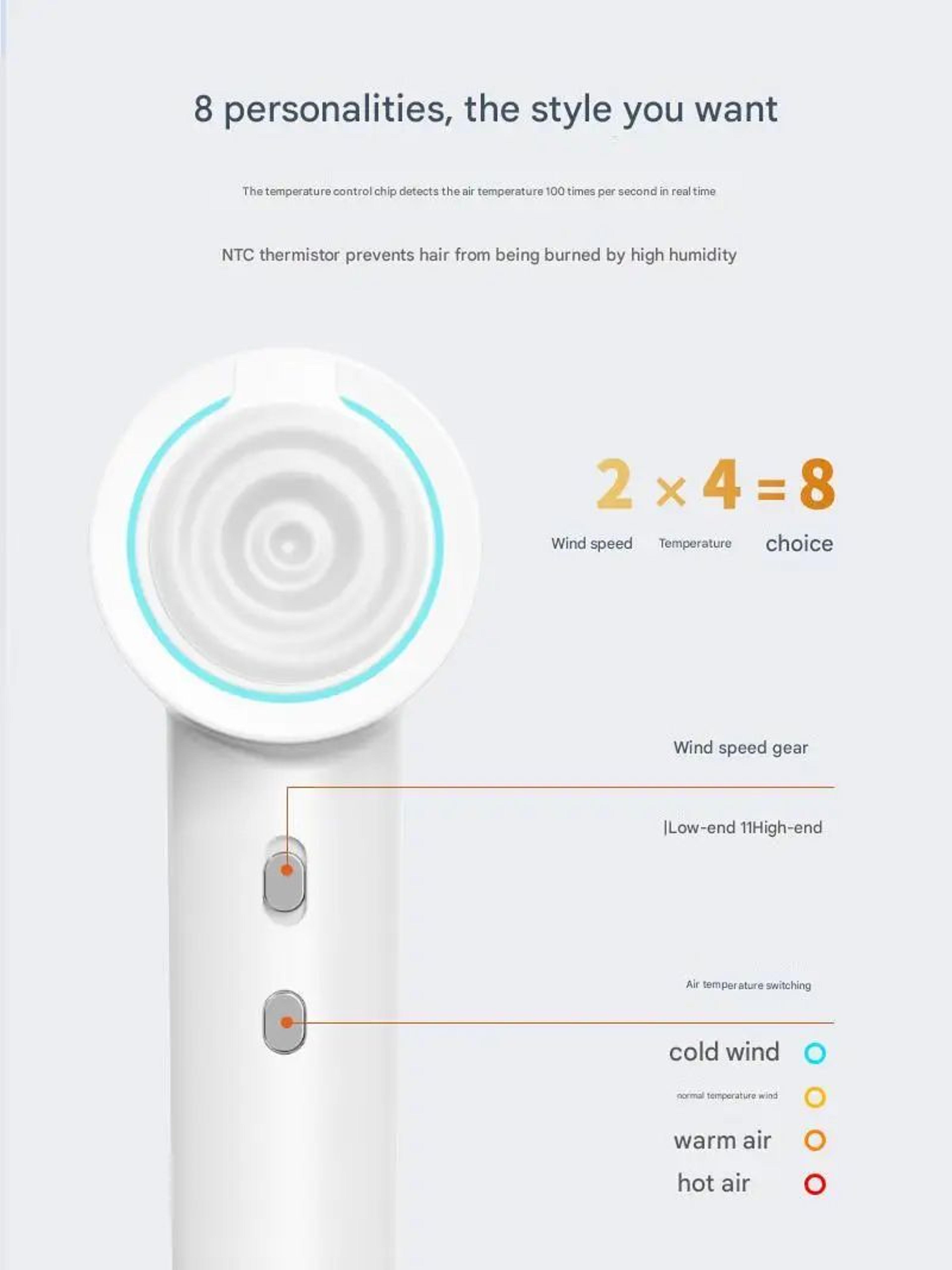 Professional Negative Ion Hair Dryer With Temperature Control 5