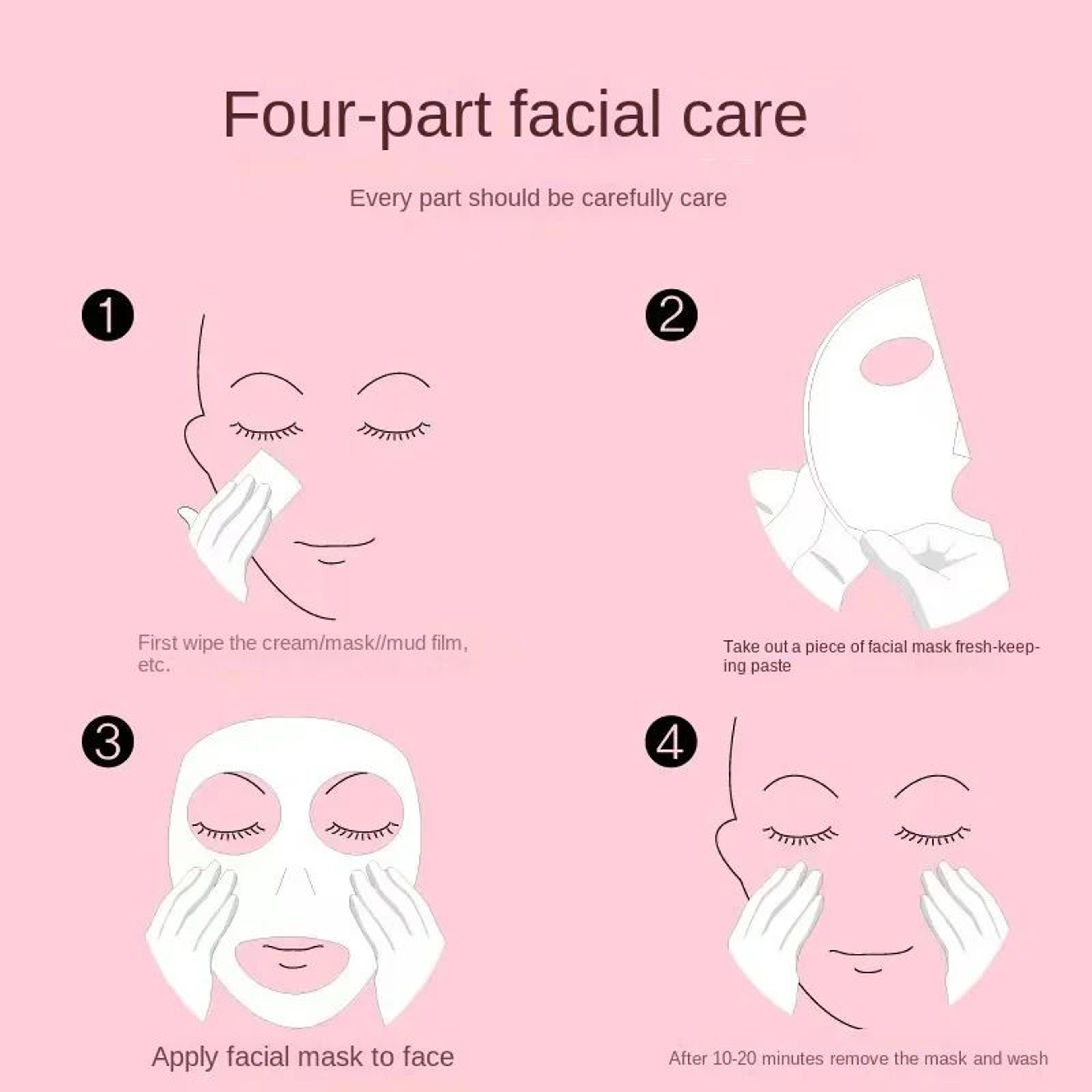 100 Pack Disposable PE Facial Mask Wrap Sheets 4