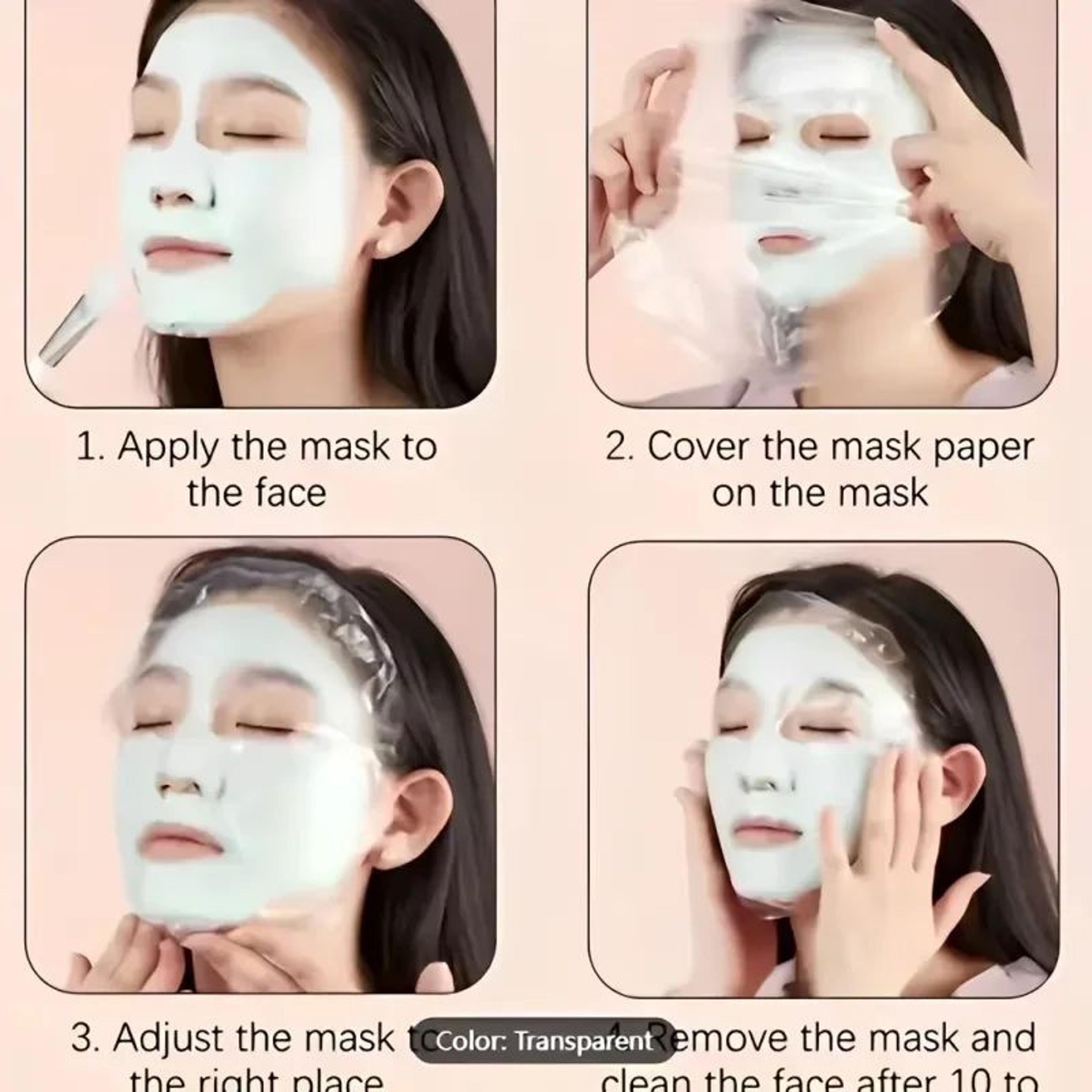 Disposable Plastic Facial Mask Wrap Sheets 100 Or 500 Pieces 3