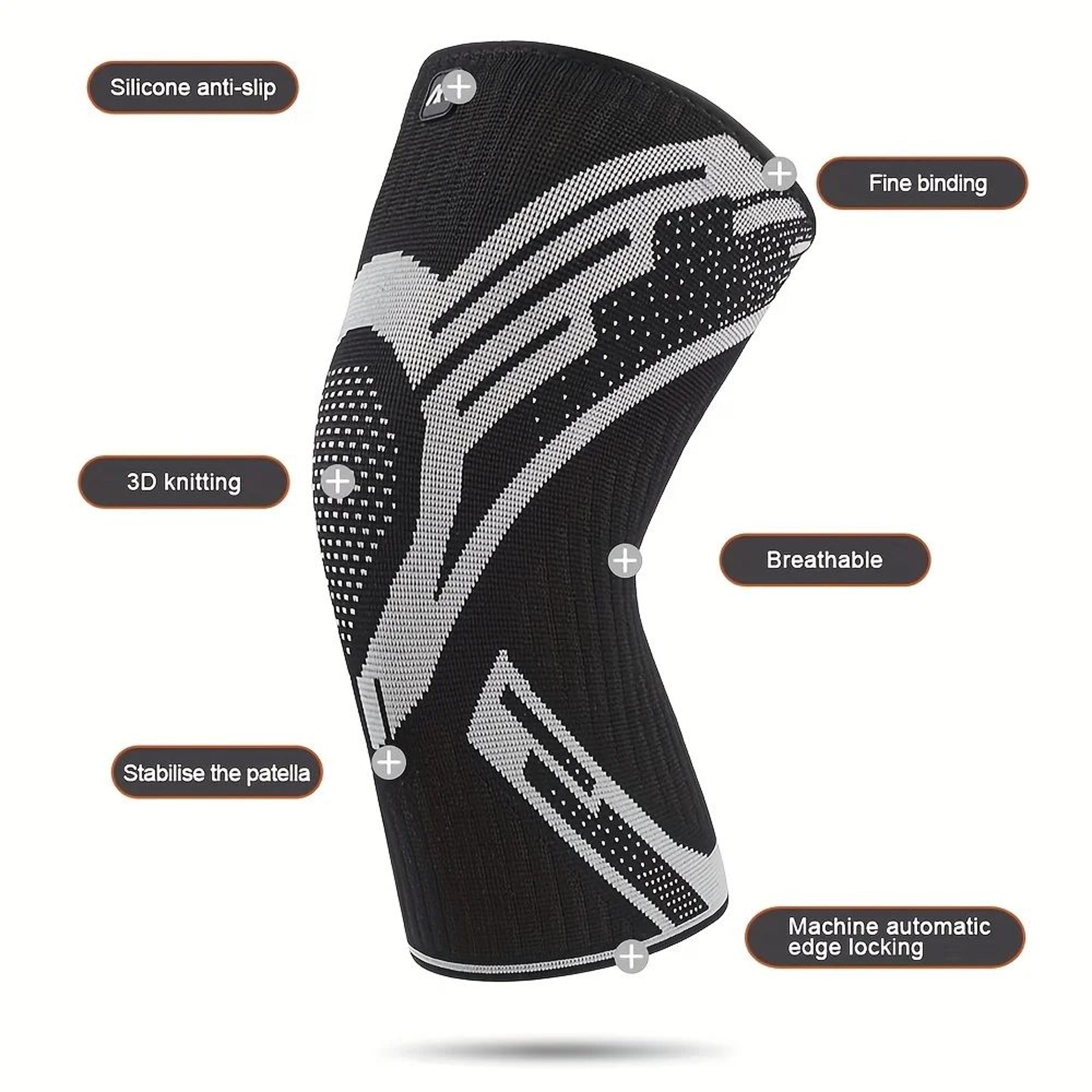 Compression Knee Support Sleeve With Spring Stabilizers 1