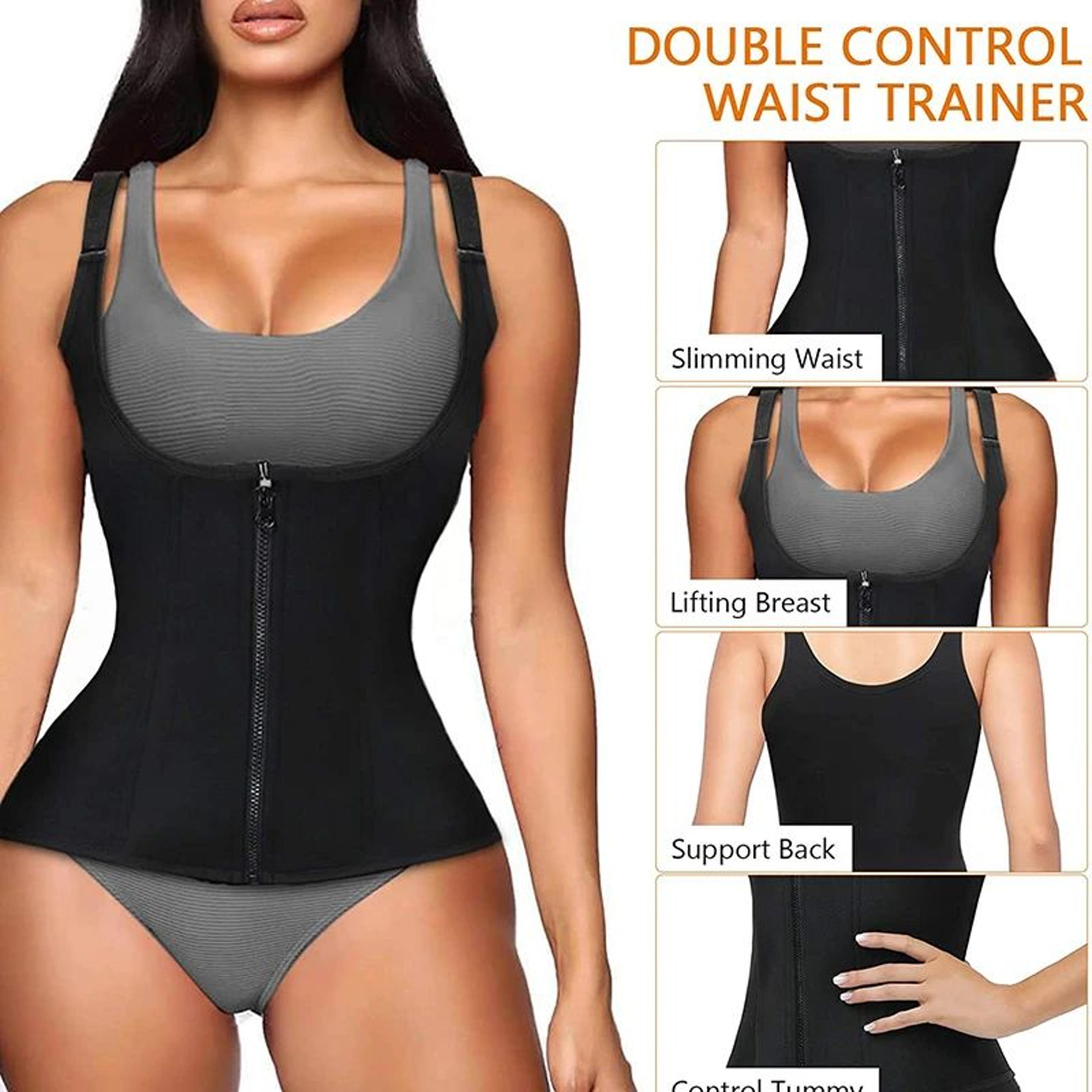 Womens Neoprene Waist Trainer Vest With Zipper Shapewear 1