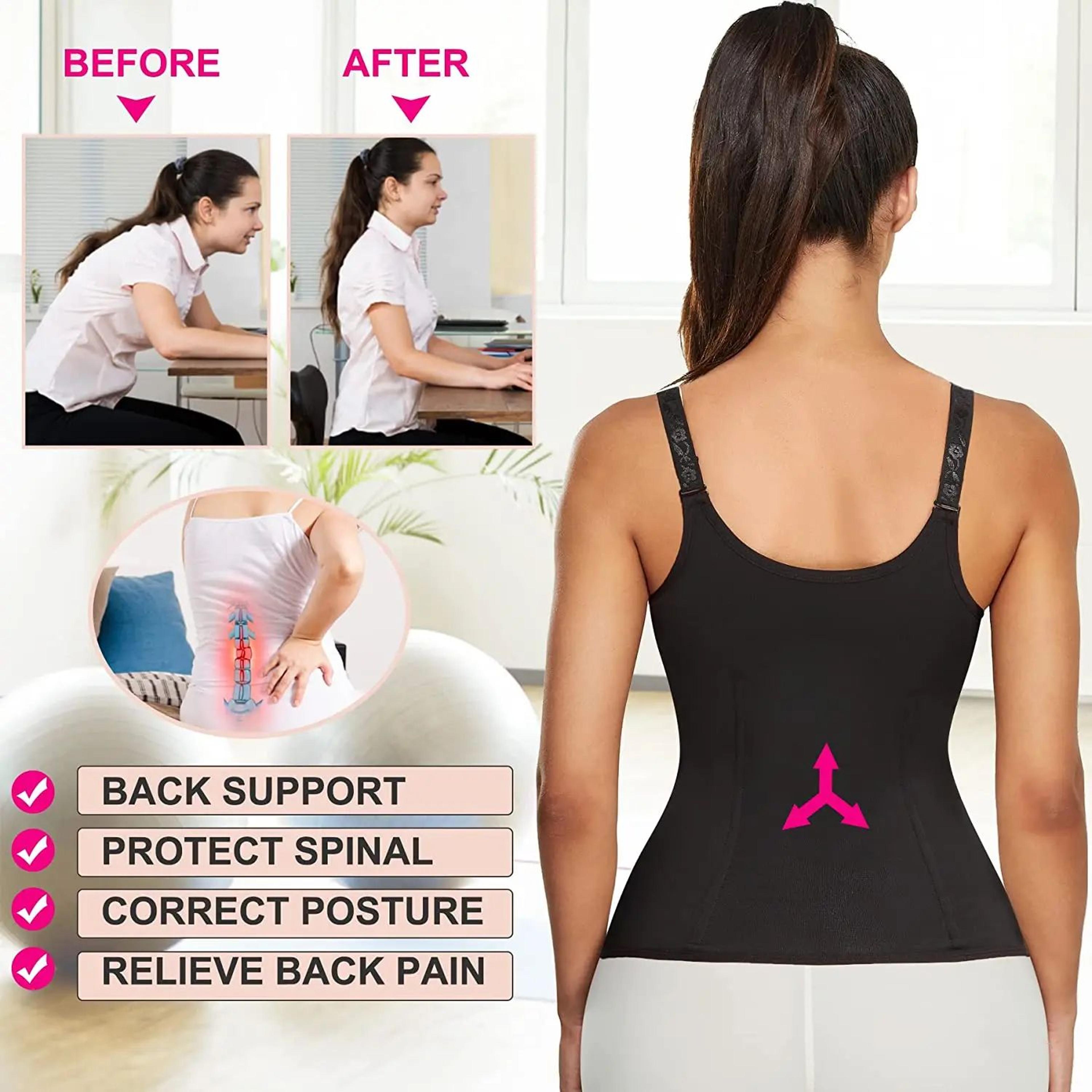 Womens Neoprene Waist Trainer Vest With Zipper Shapewear 6