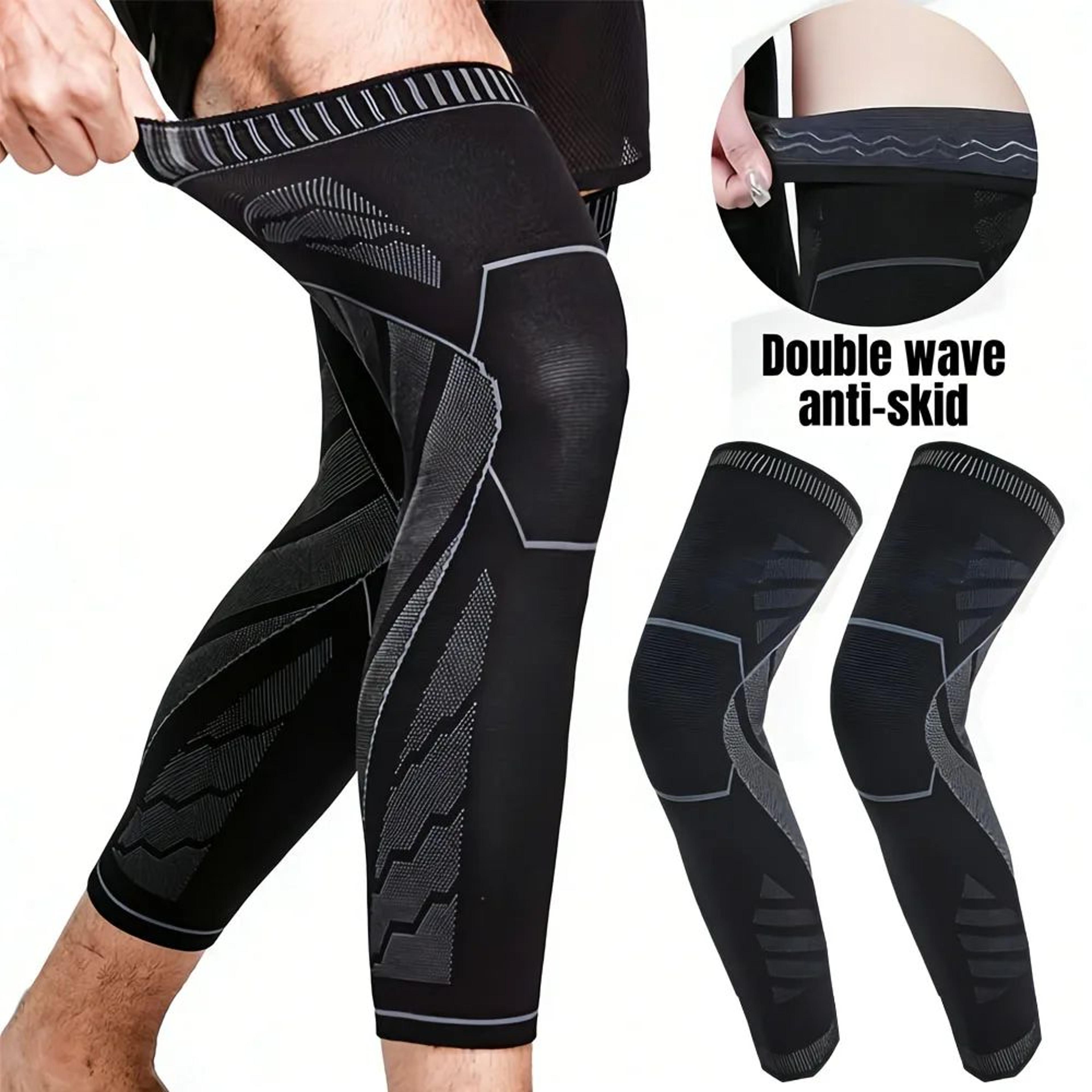 full length compression knee sleeve with non slip support