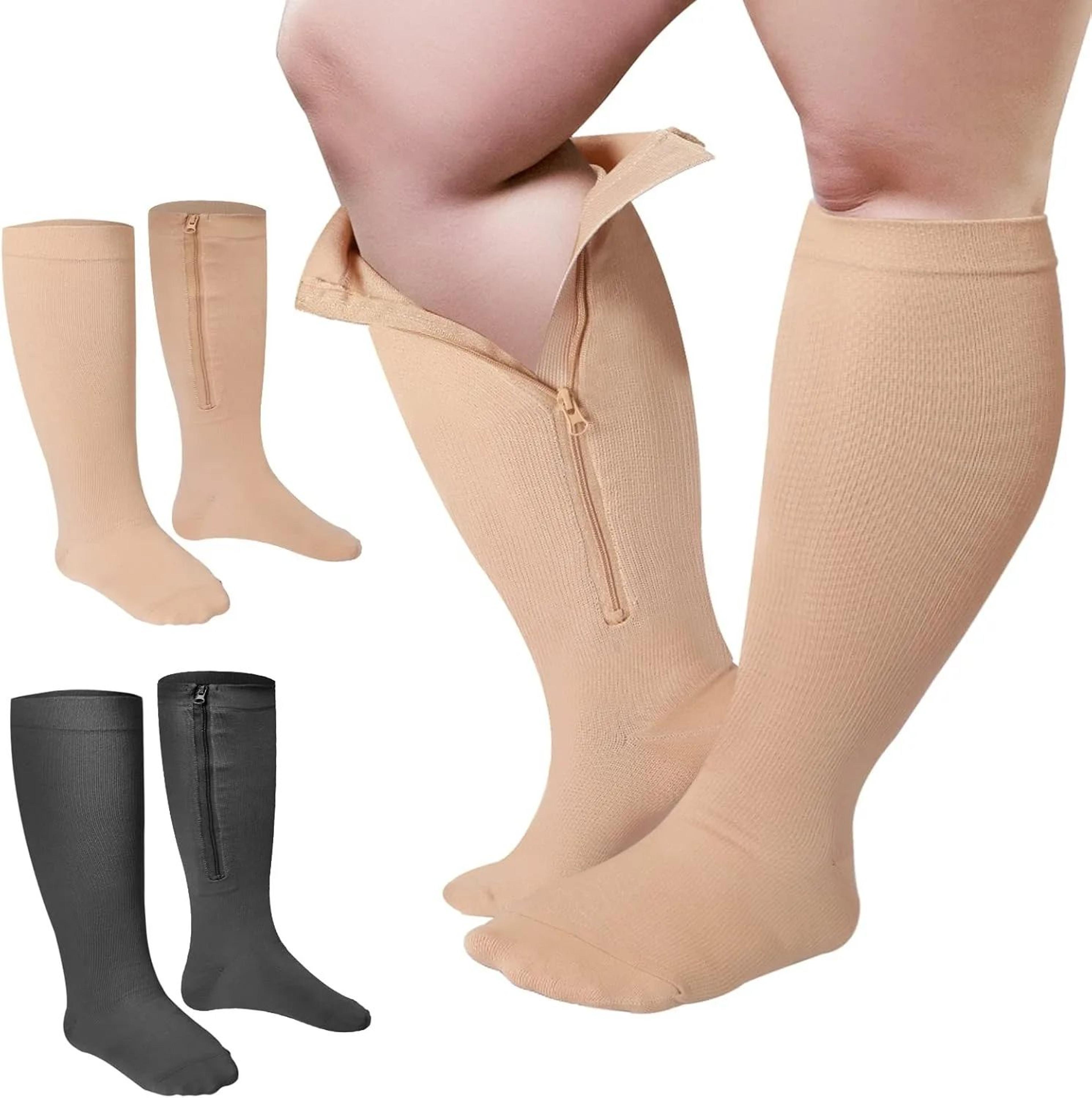 open toe compression socks with zipper for sports and travel