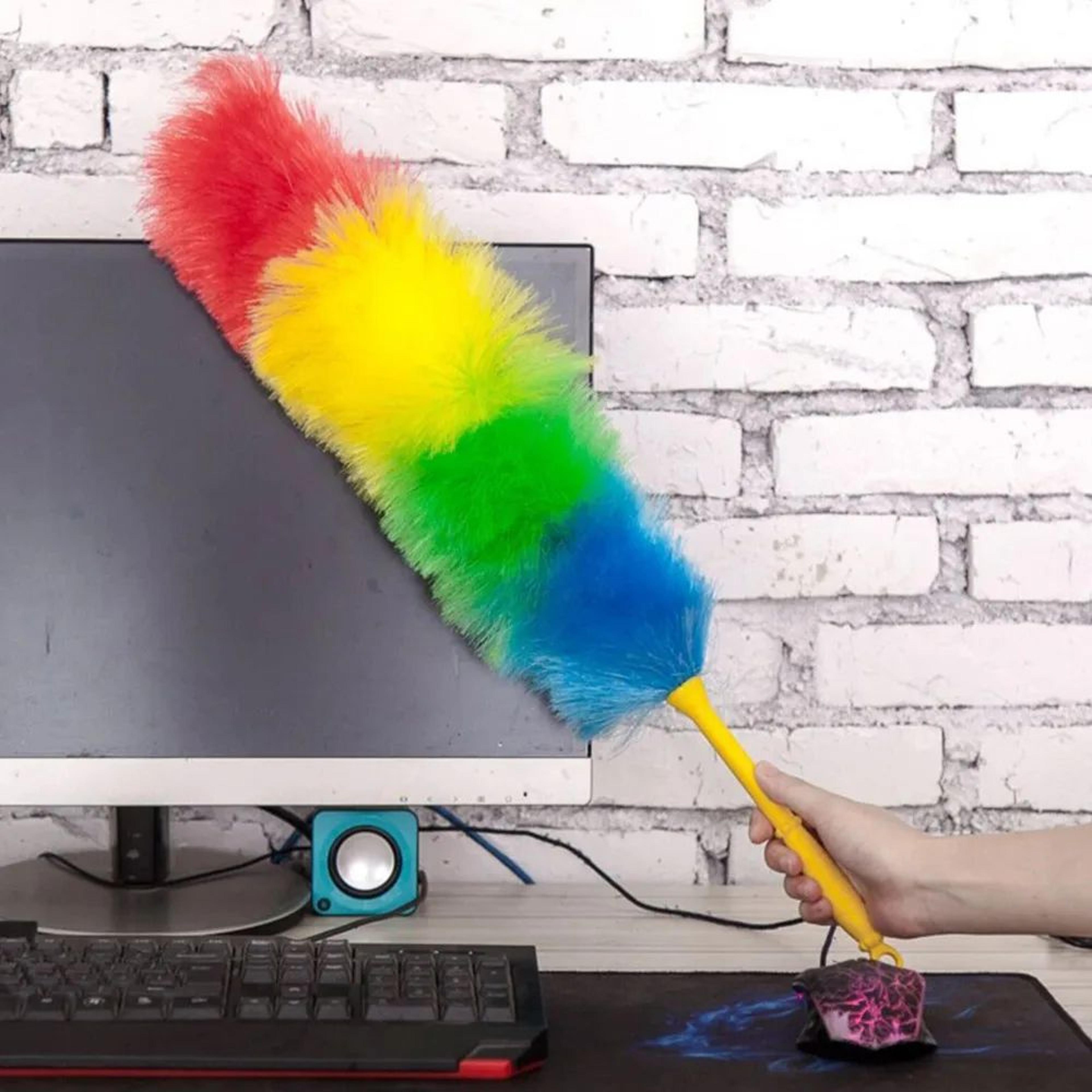 Rainbow Feather Duster With Bendable Handle For Easy Cleaning 8