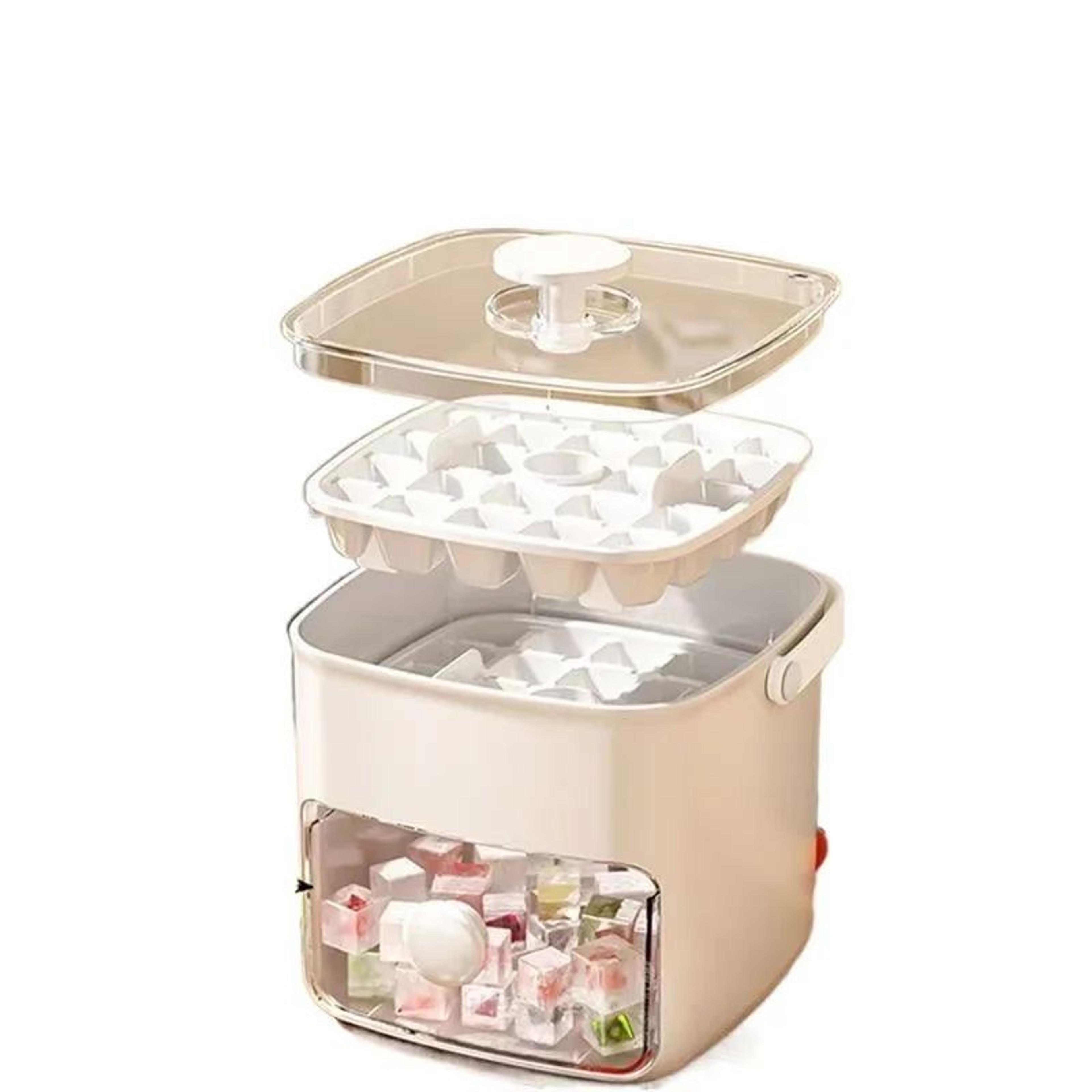 48 Grid Double Layer Ice Cube Tray With Storage Bin 1