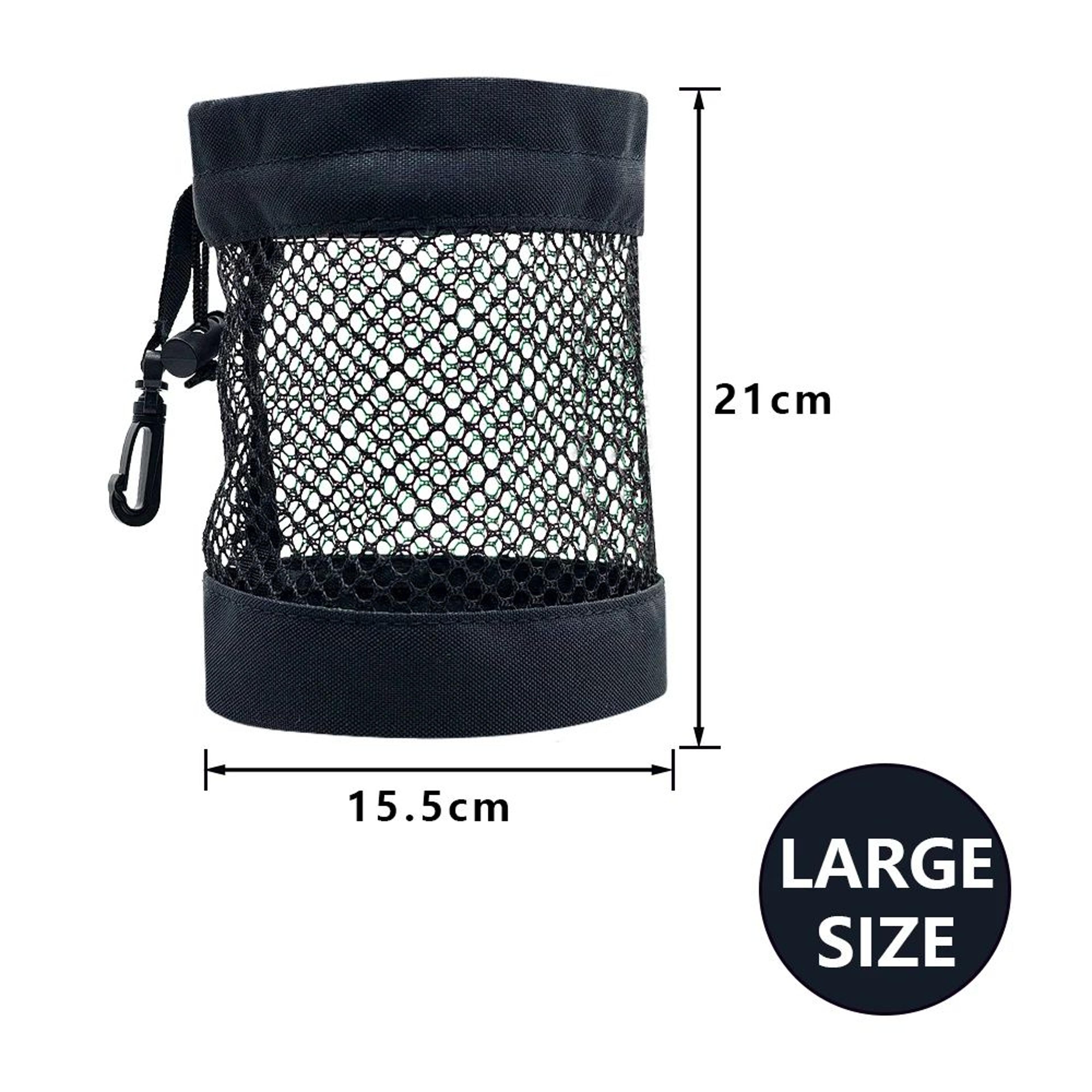 Golf Ball Pouch With Clip Mesh Nylon Storage Bag 8