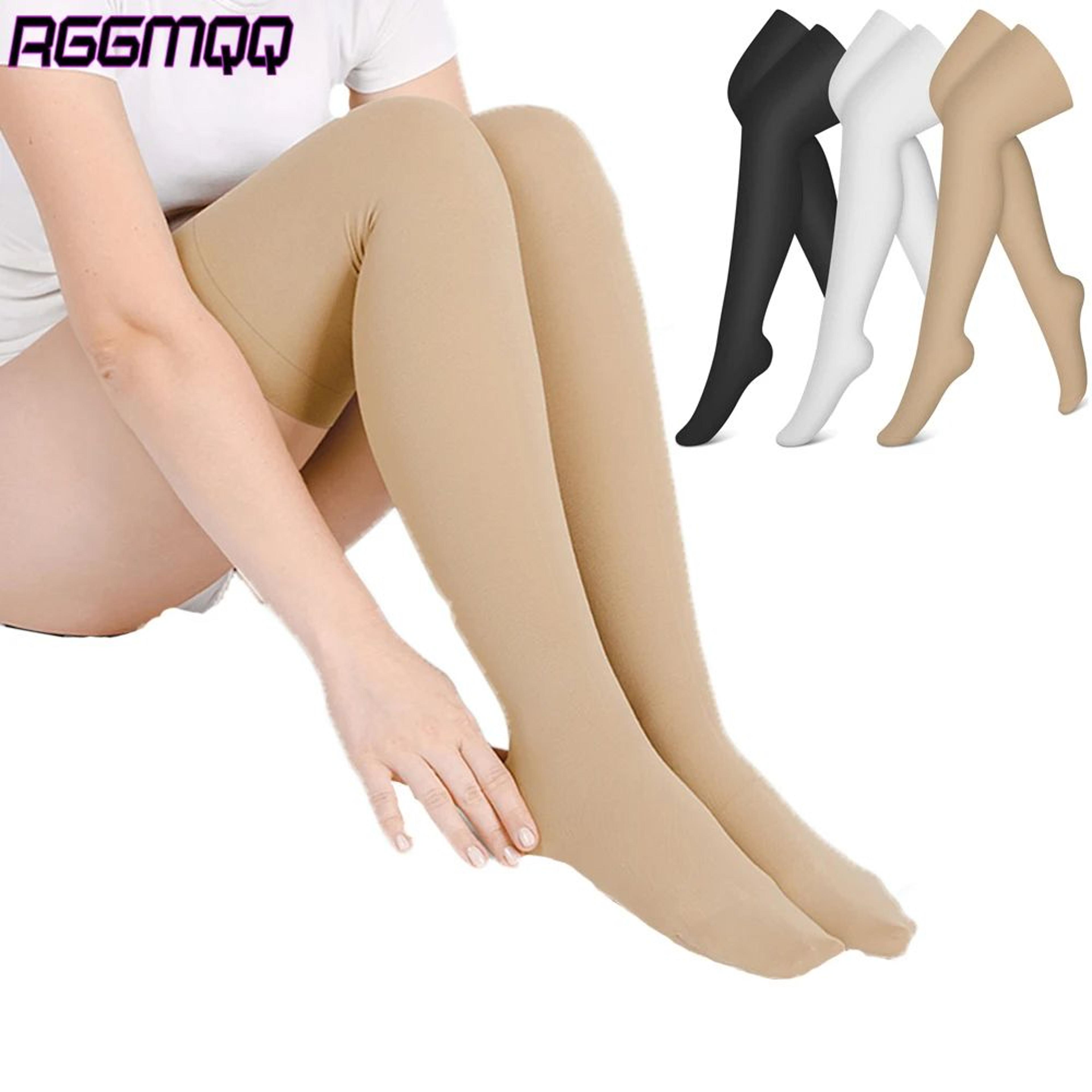 20 To 30 MmHg Thigh High Compression Socks With Silicone Grip 0