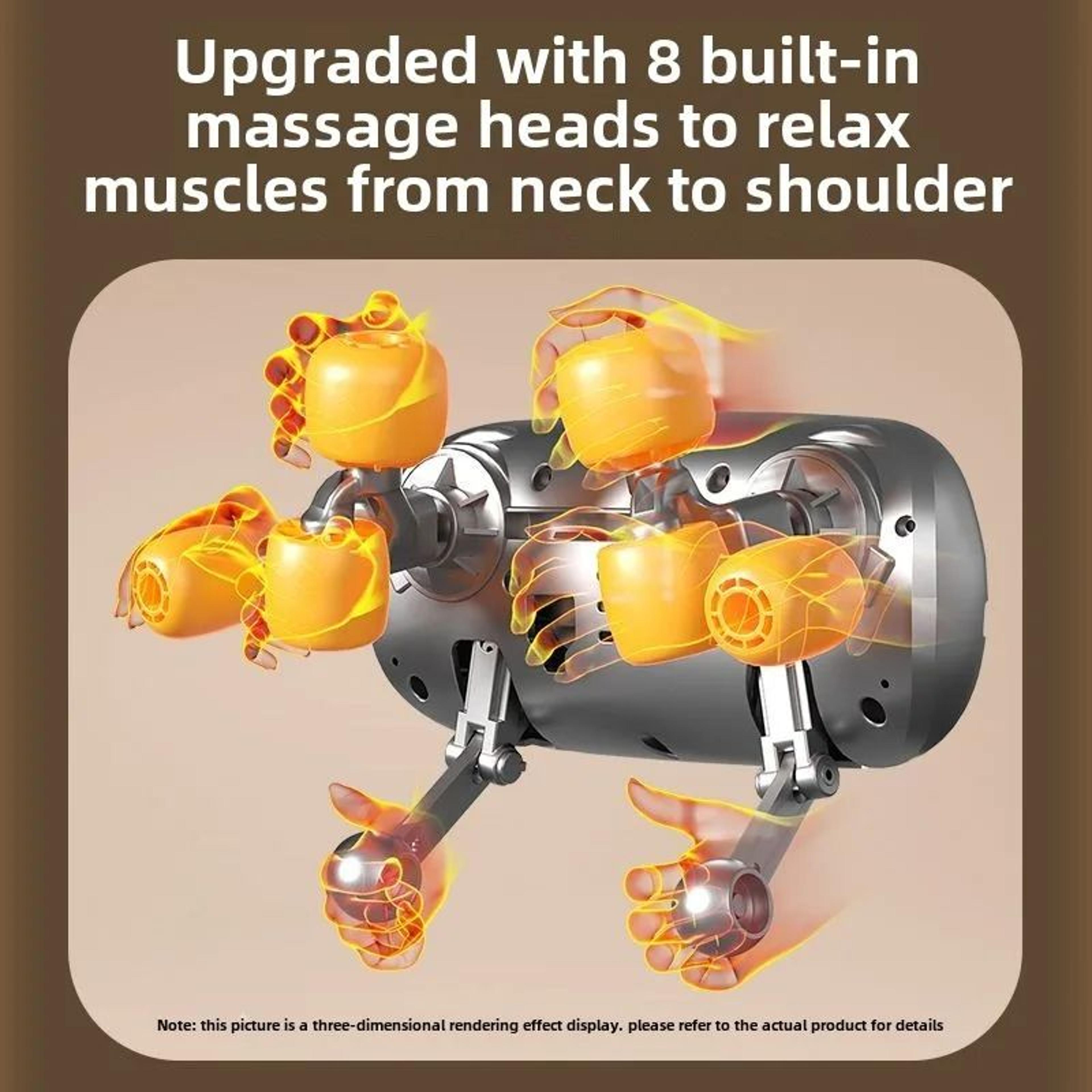 8 Head Wireless Neck And Shoulder Massage Shawl With Heat 5