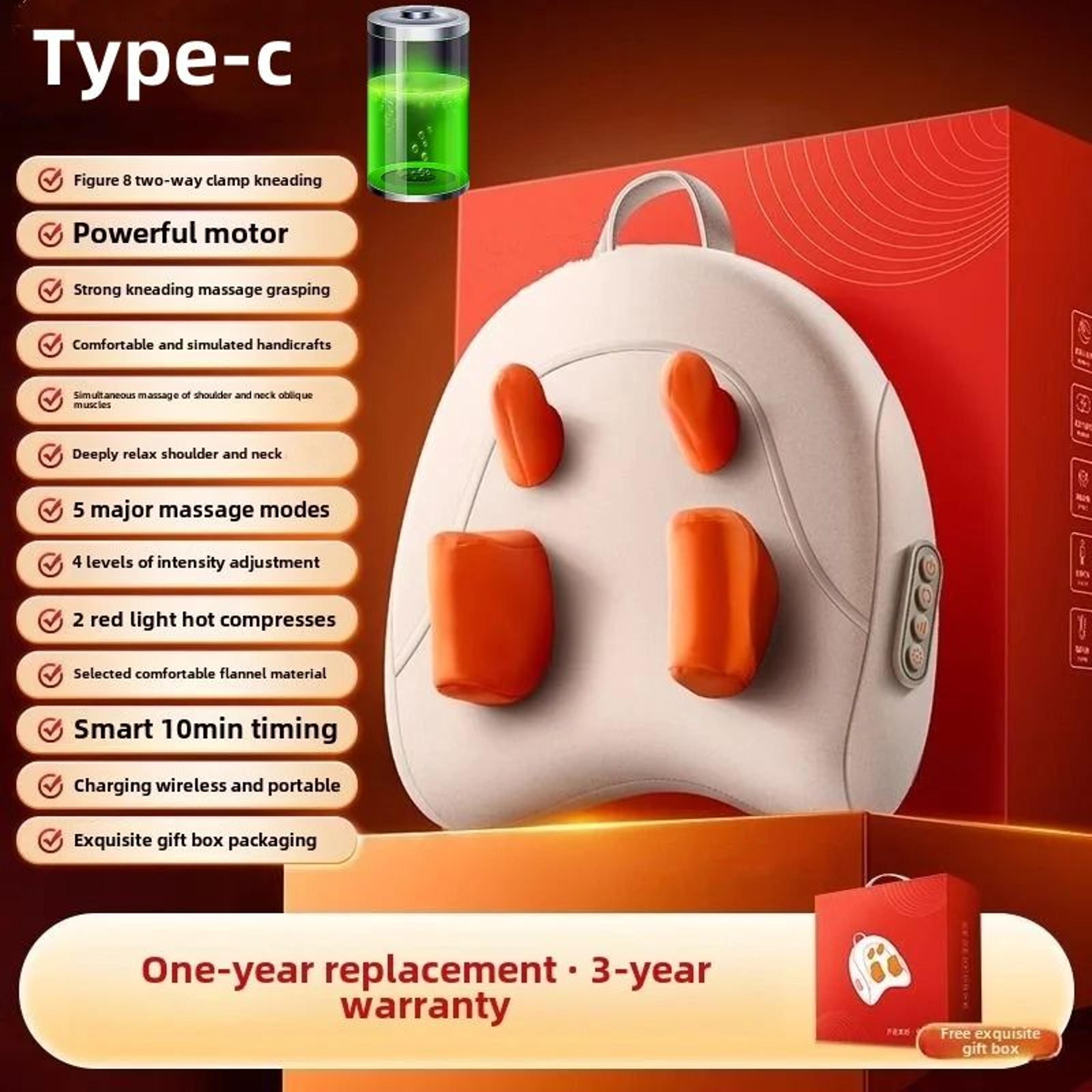 Wireless Heated 3D Shiatsu Massage Pillow 7