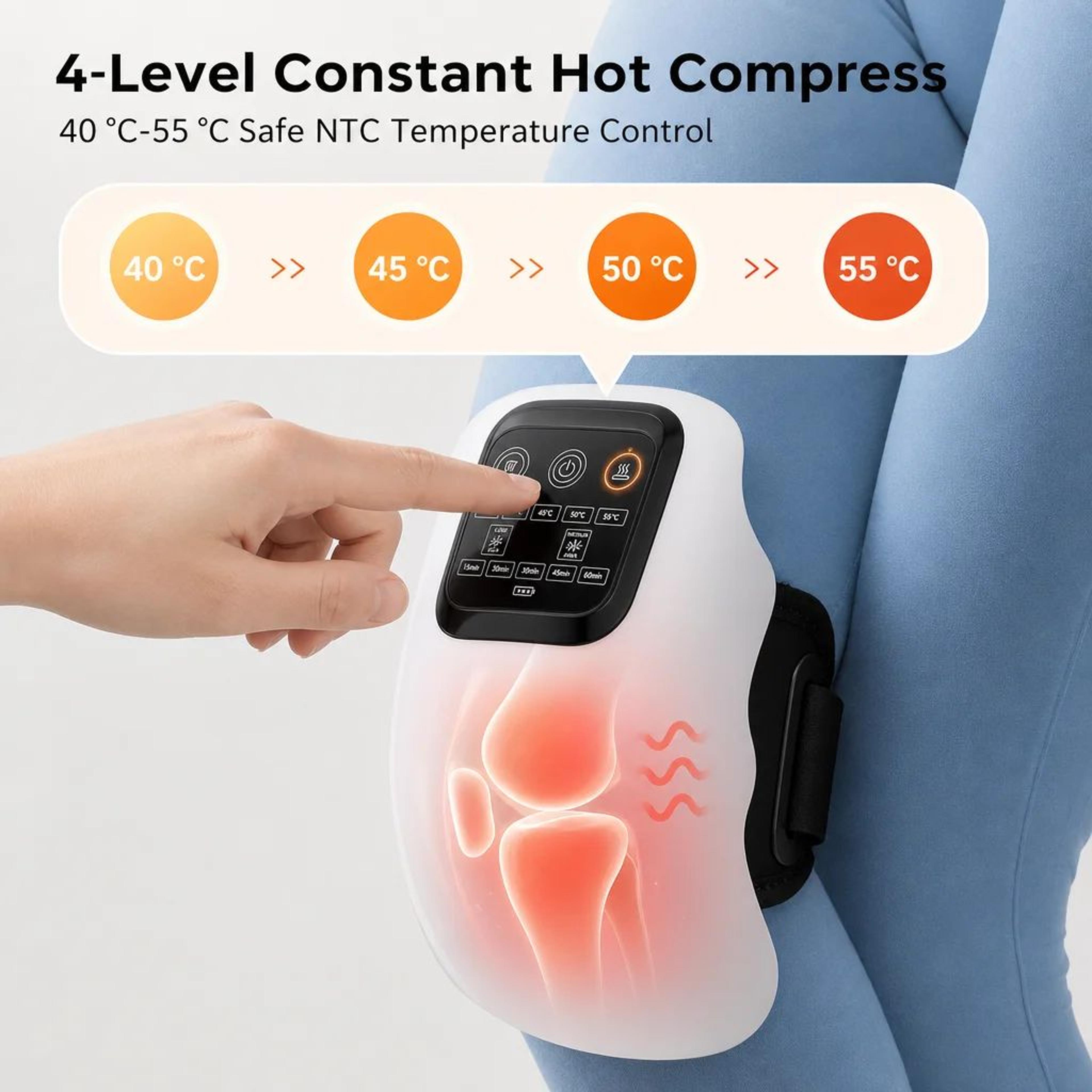 Cordless Heated Knee Massager With Vibration And 4 Heat Levels 1
