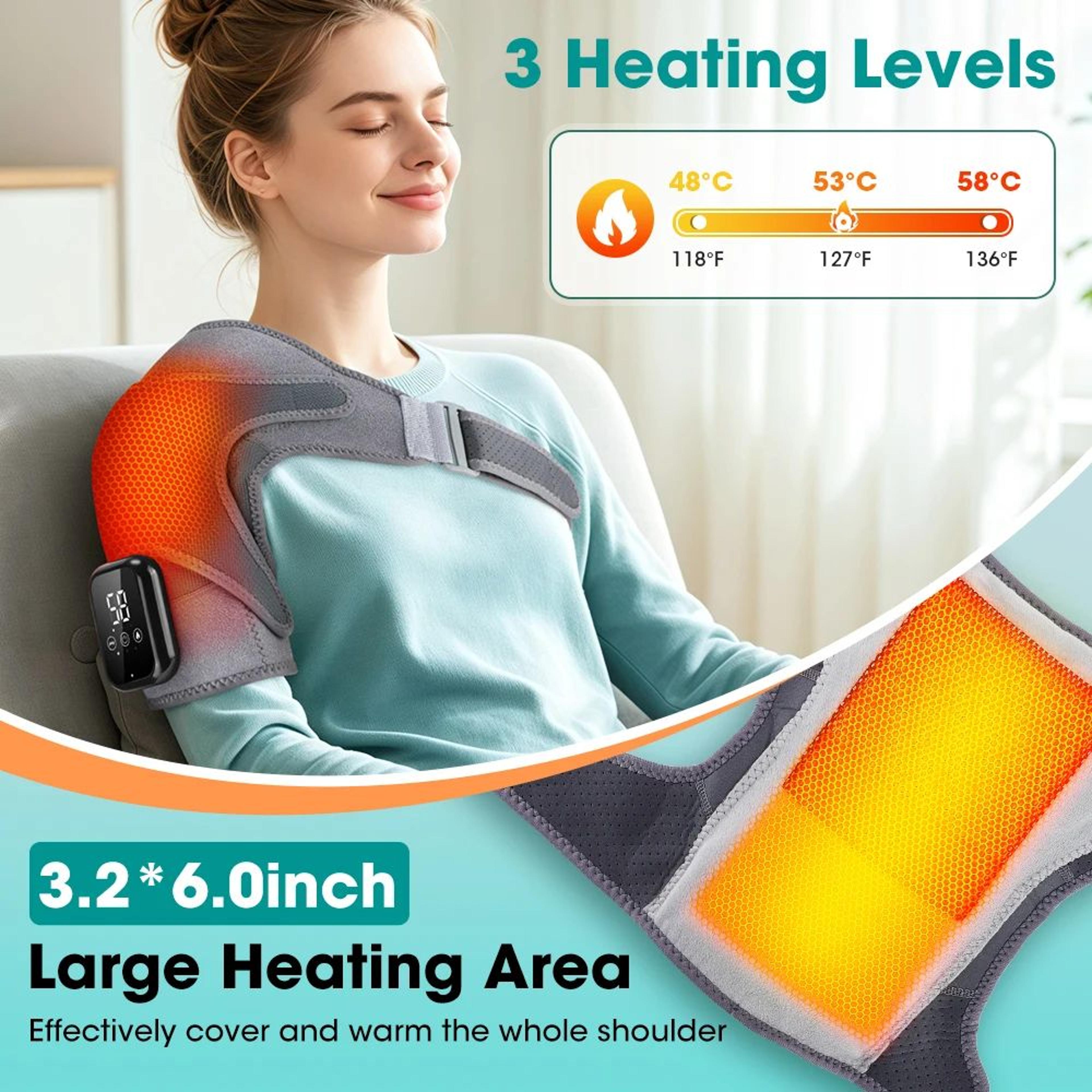 3 In 1 Cordless Heated Massage Pad For Shoulder Knee And Wrist 2