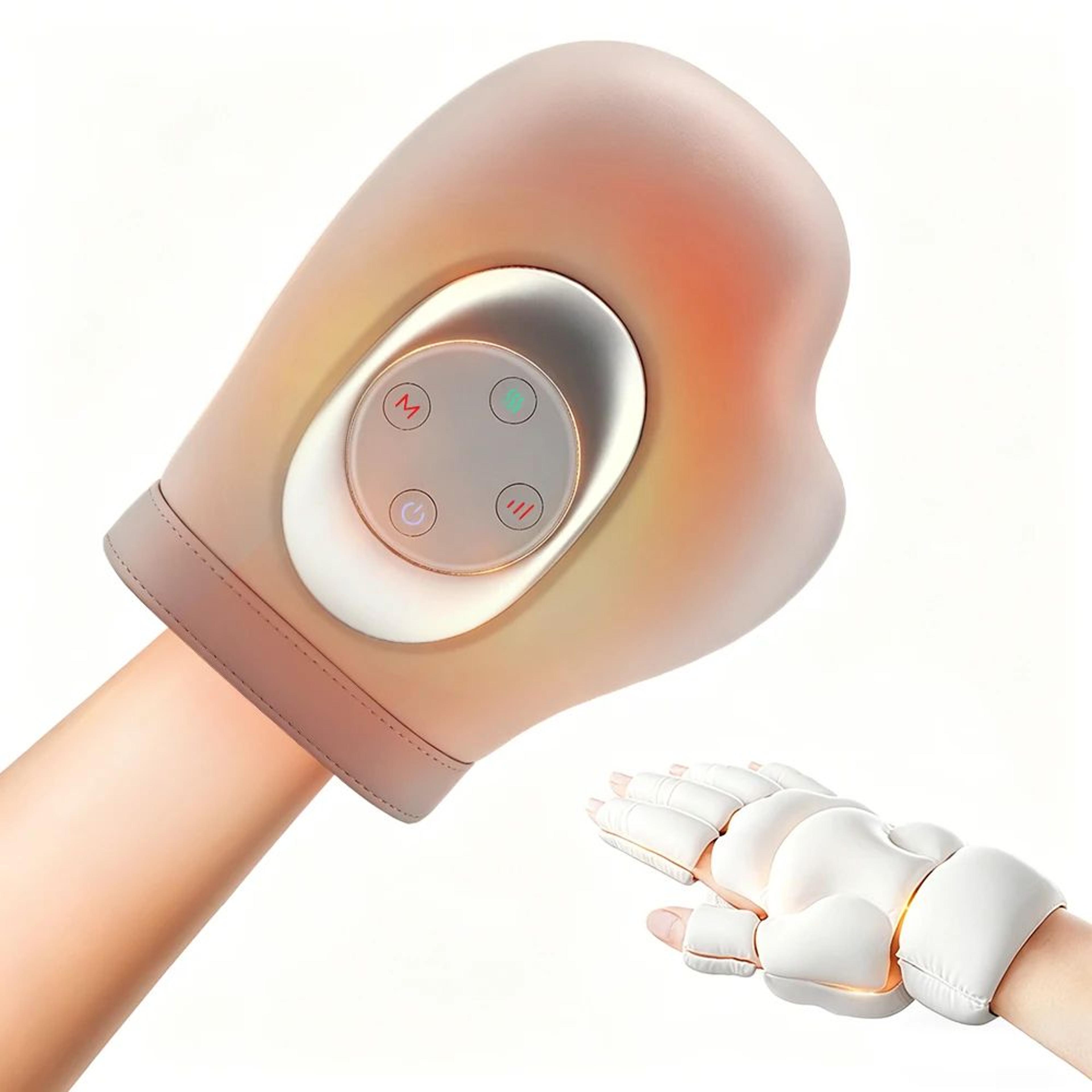 rechargeable electric hand massager with heat air compression and shiatsu