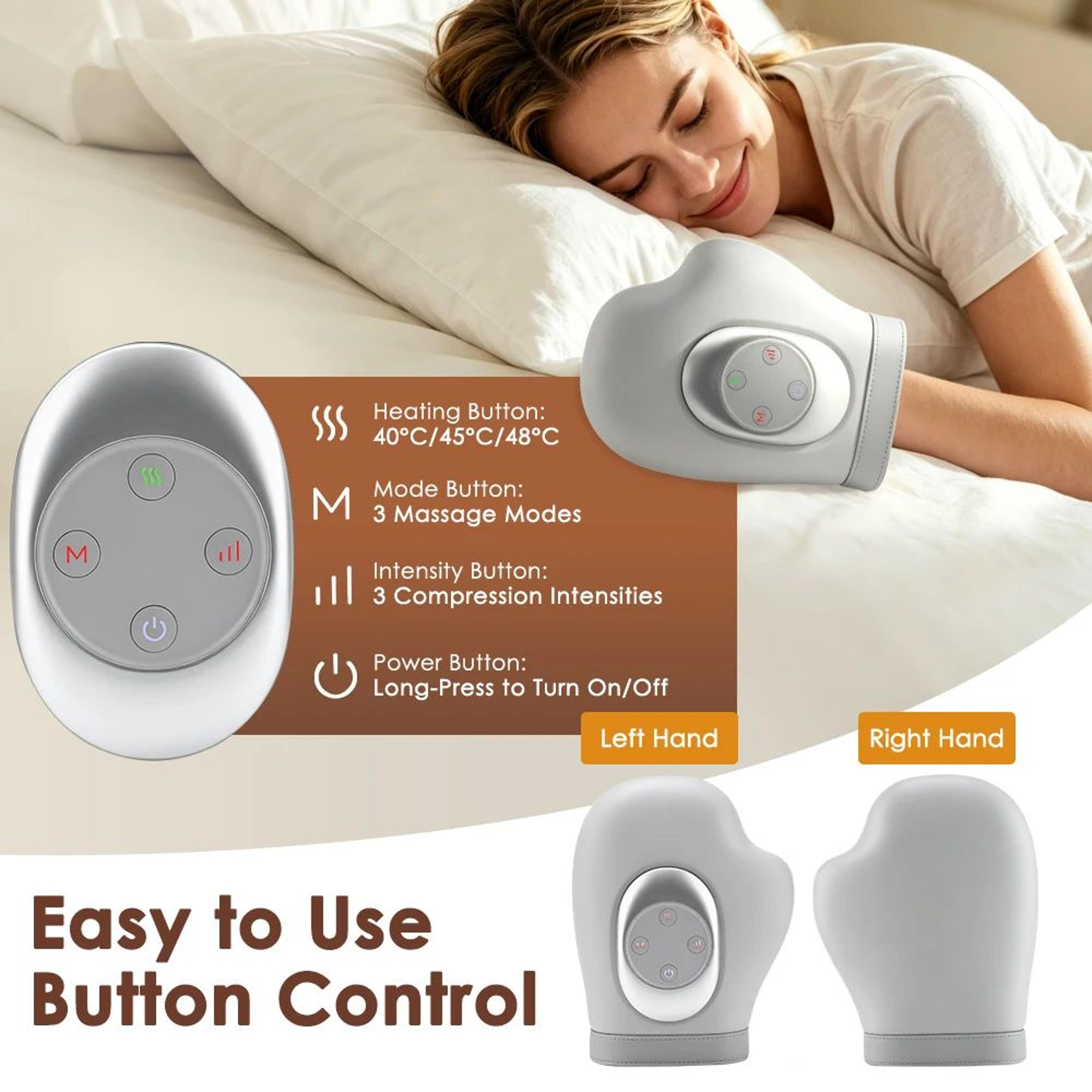 Rechargeable Electric Hand Massager With Heat Air Compression And Shiatsu 3
