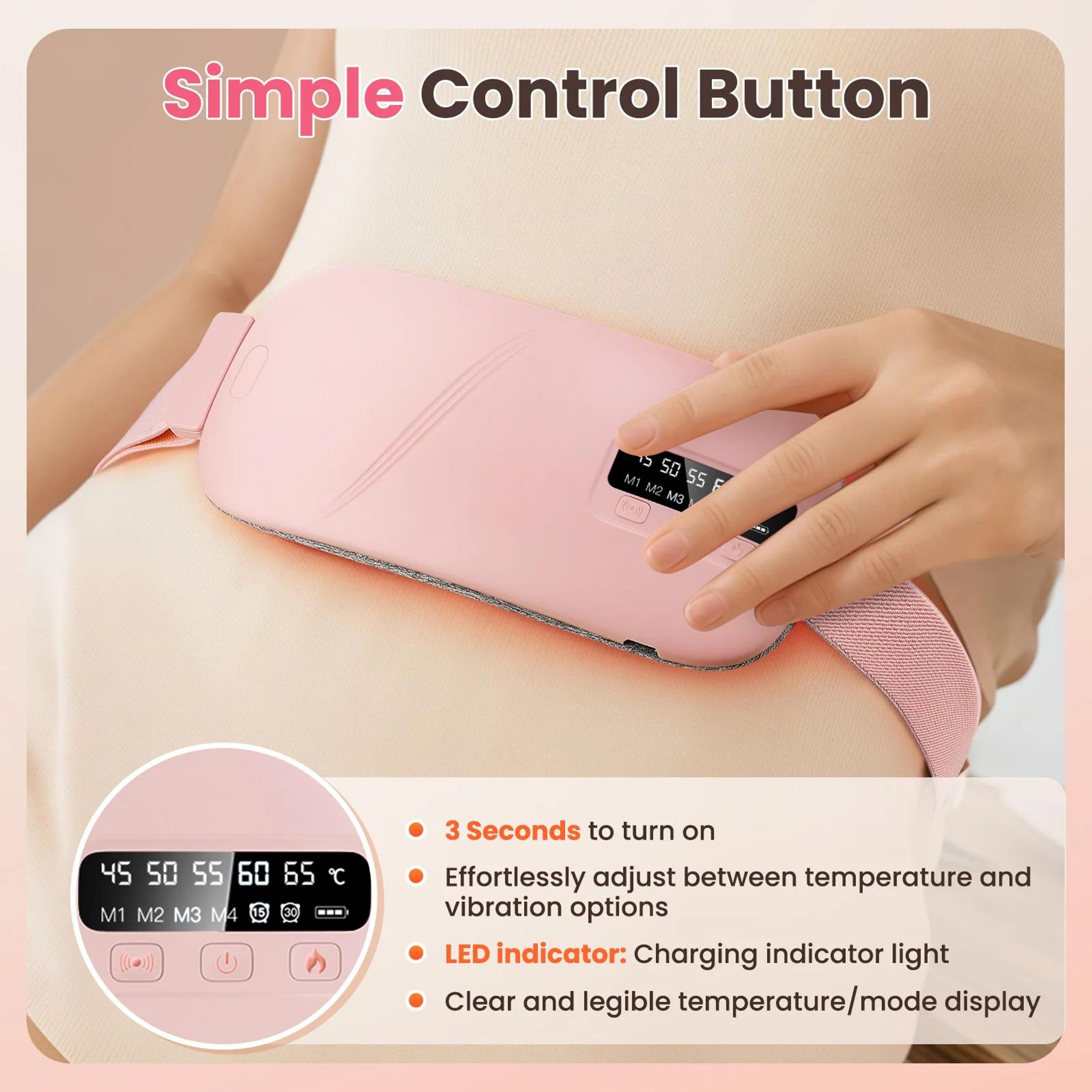 Cordless Menstrual Heating Pad With Vibration Massage 4