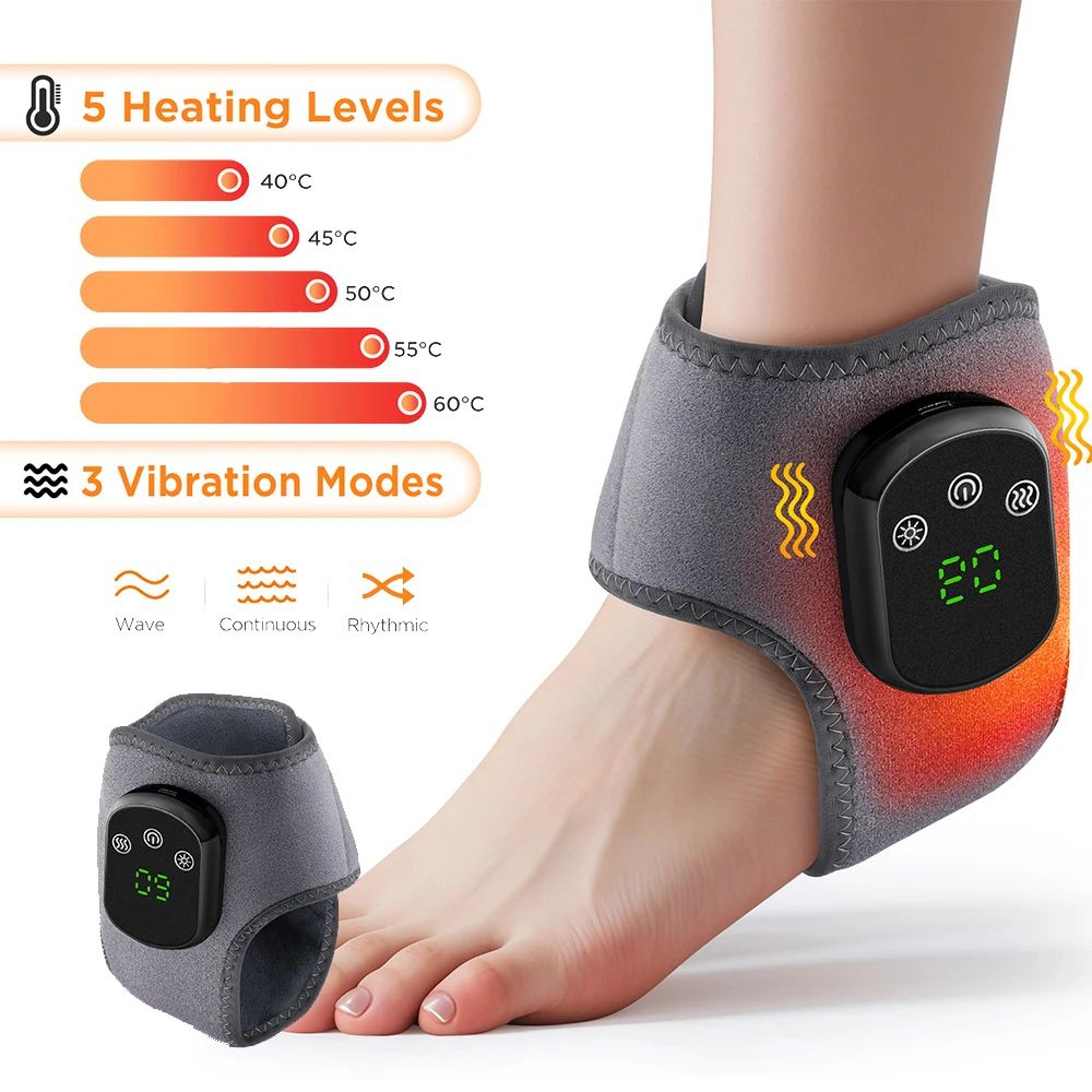 Cordless Heated Ankle Brace With Vibration Massage 9