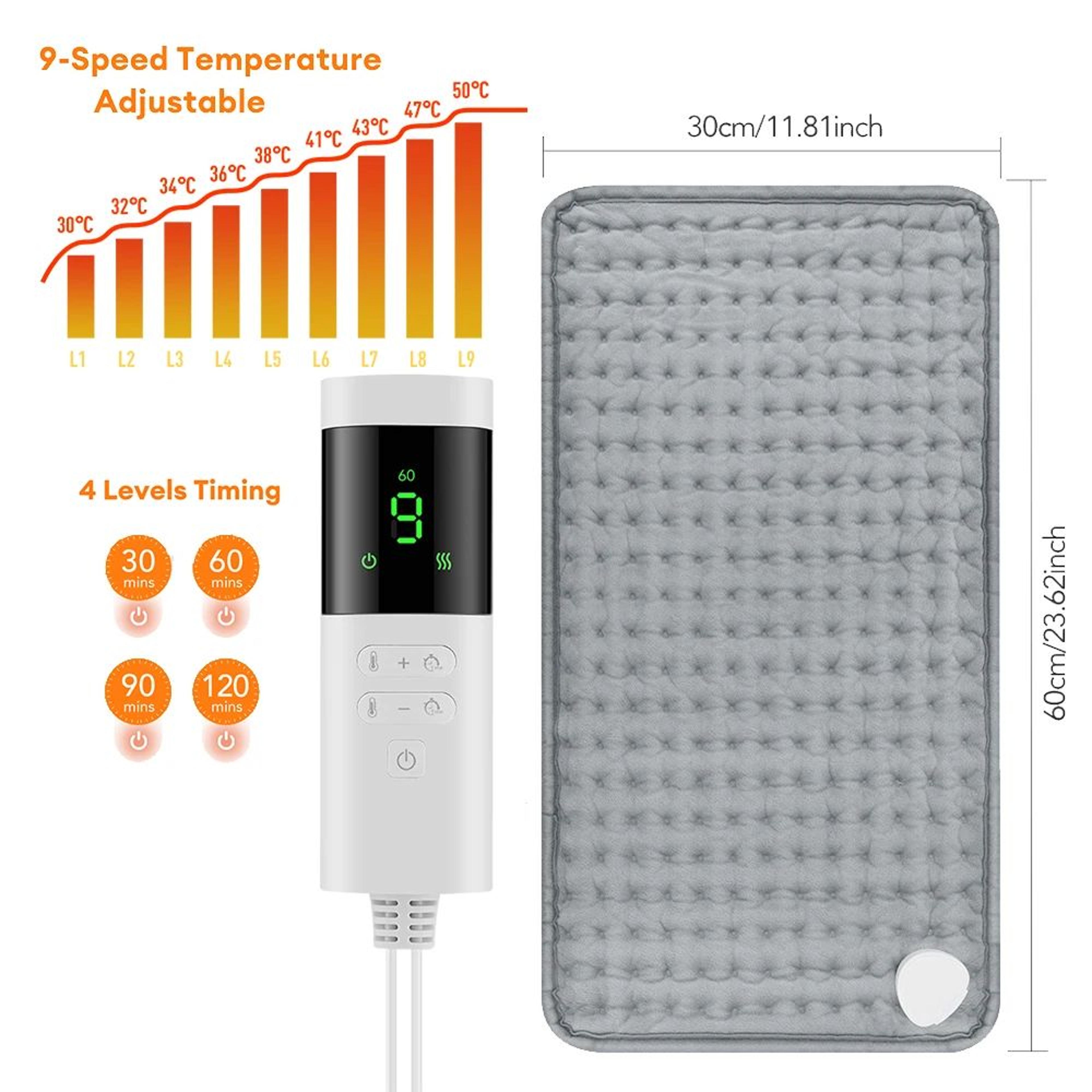 Electric Heating Pad With 9 Temperature Levels 10
