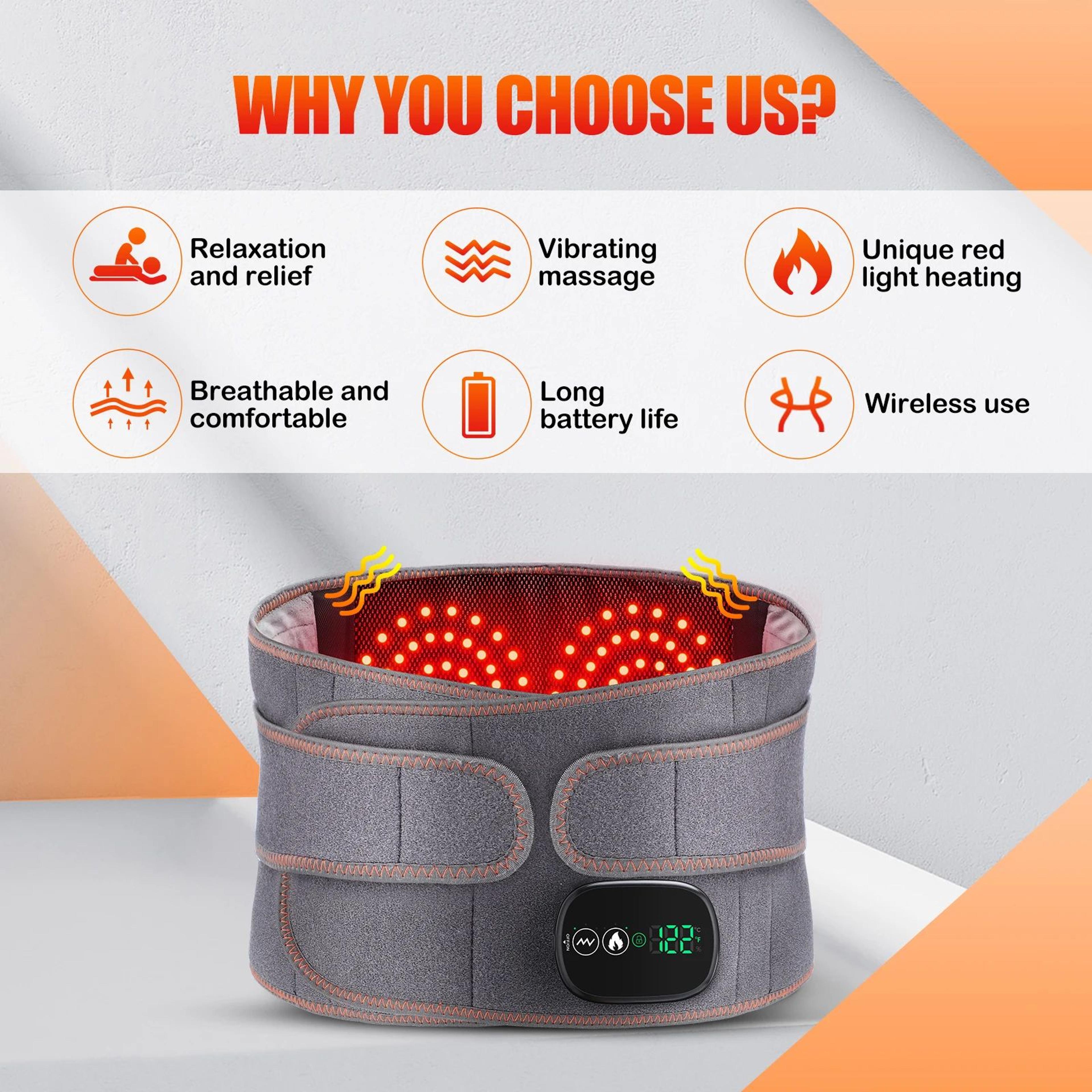 Cordless Electric Waist Massager Belt With Heat And Vibration 3