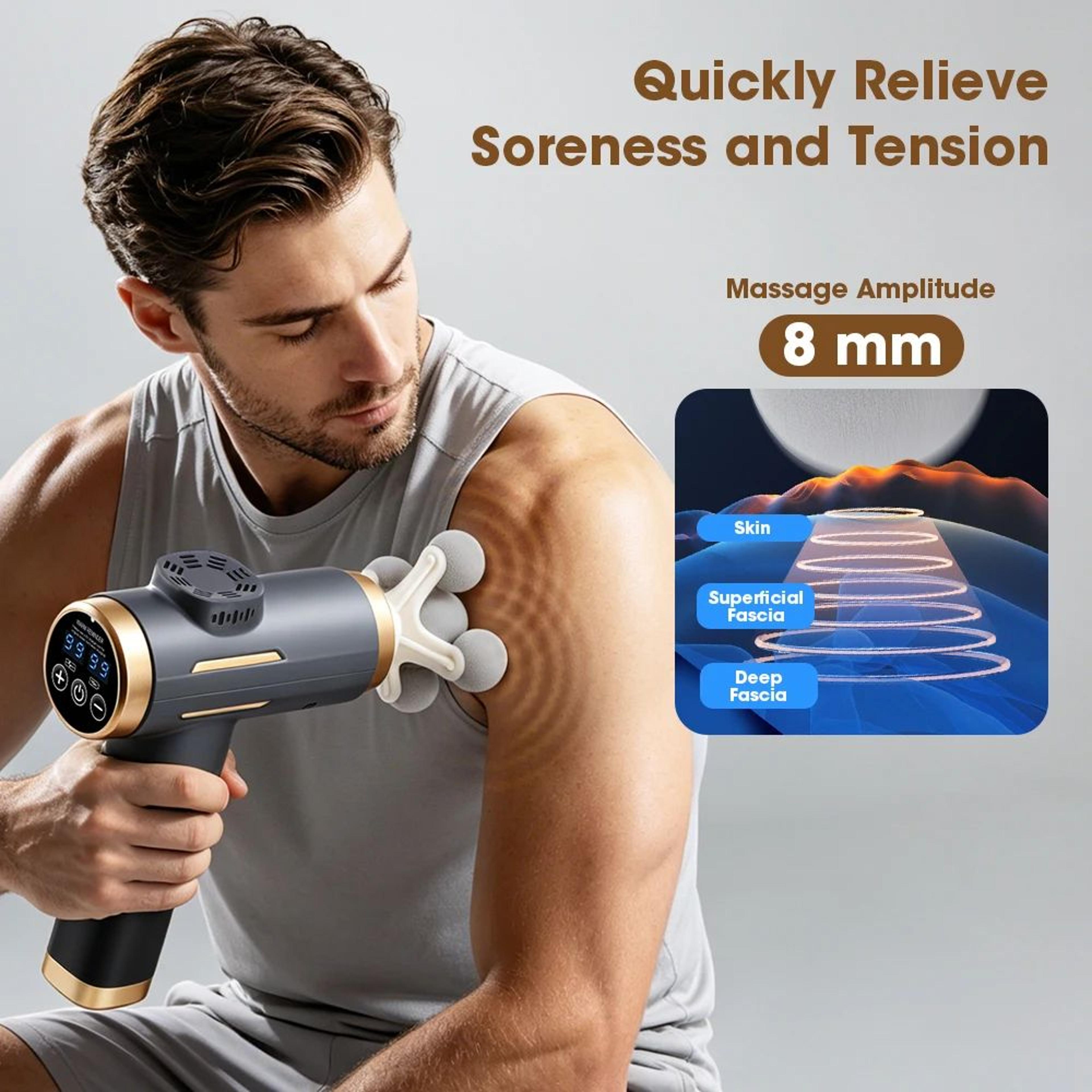 Deep Tissue Percussion Massage Gun With 11 Massage Heads 7