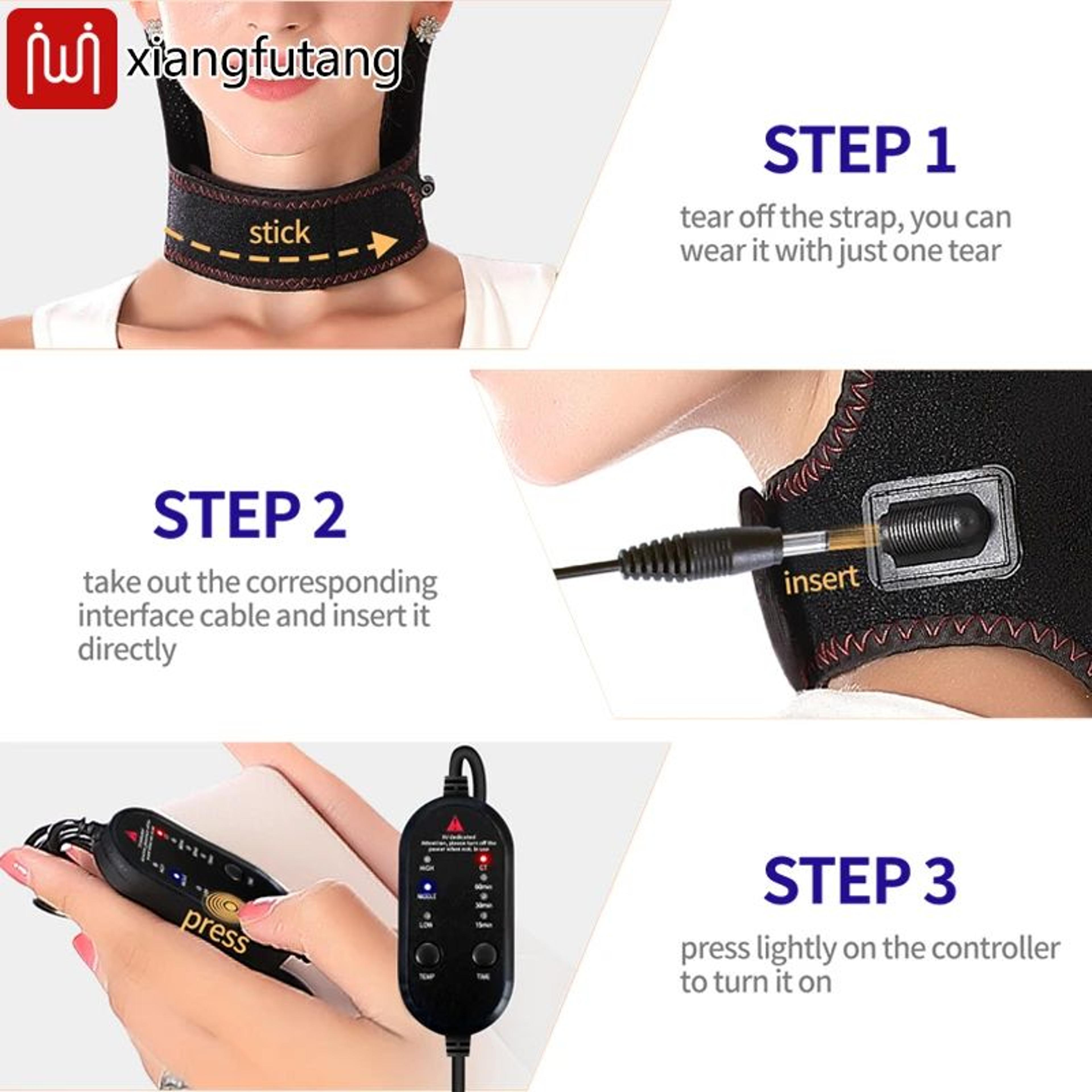 Electric Heated Neck Brace Massager With 3 Heat Levels 2