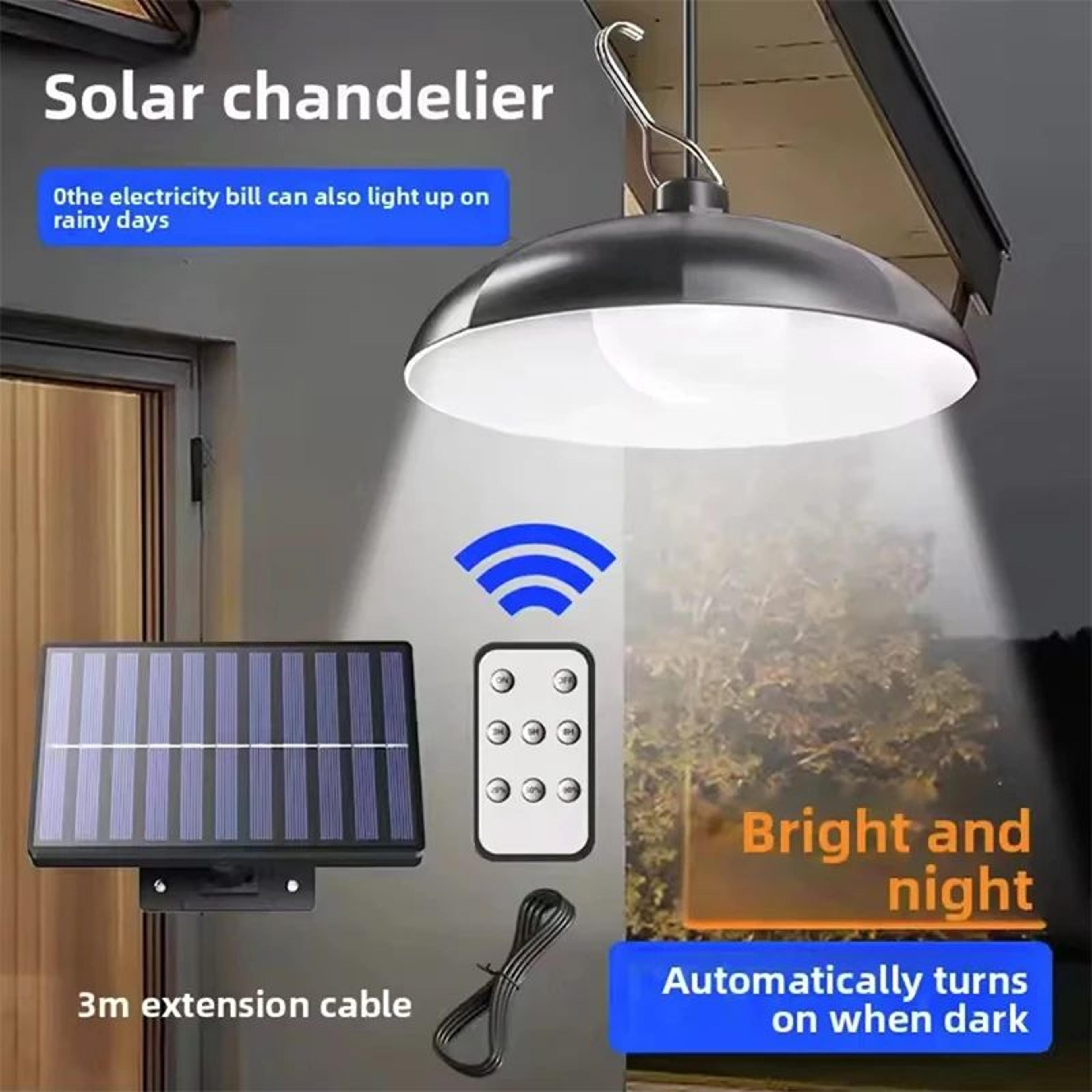 LED Solar Powered Pendant Hanging Light With Remote Control 0